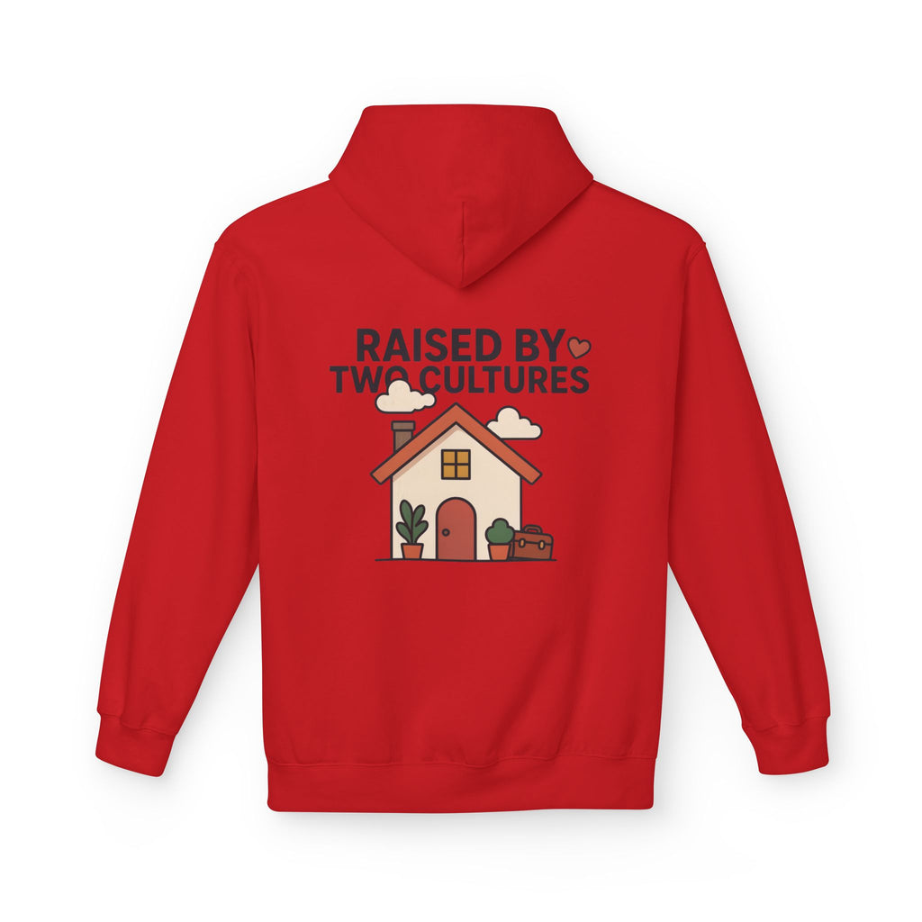 Raised by Two Cultures Hoodie — Multicultural Home Graphic Pullover