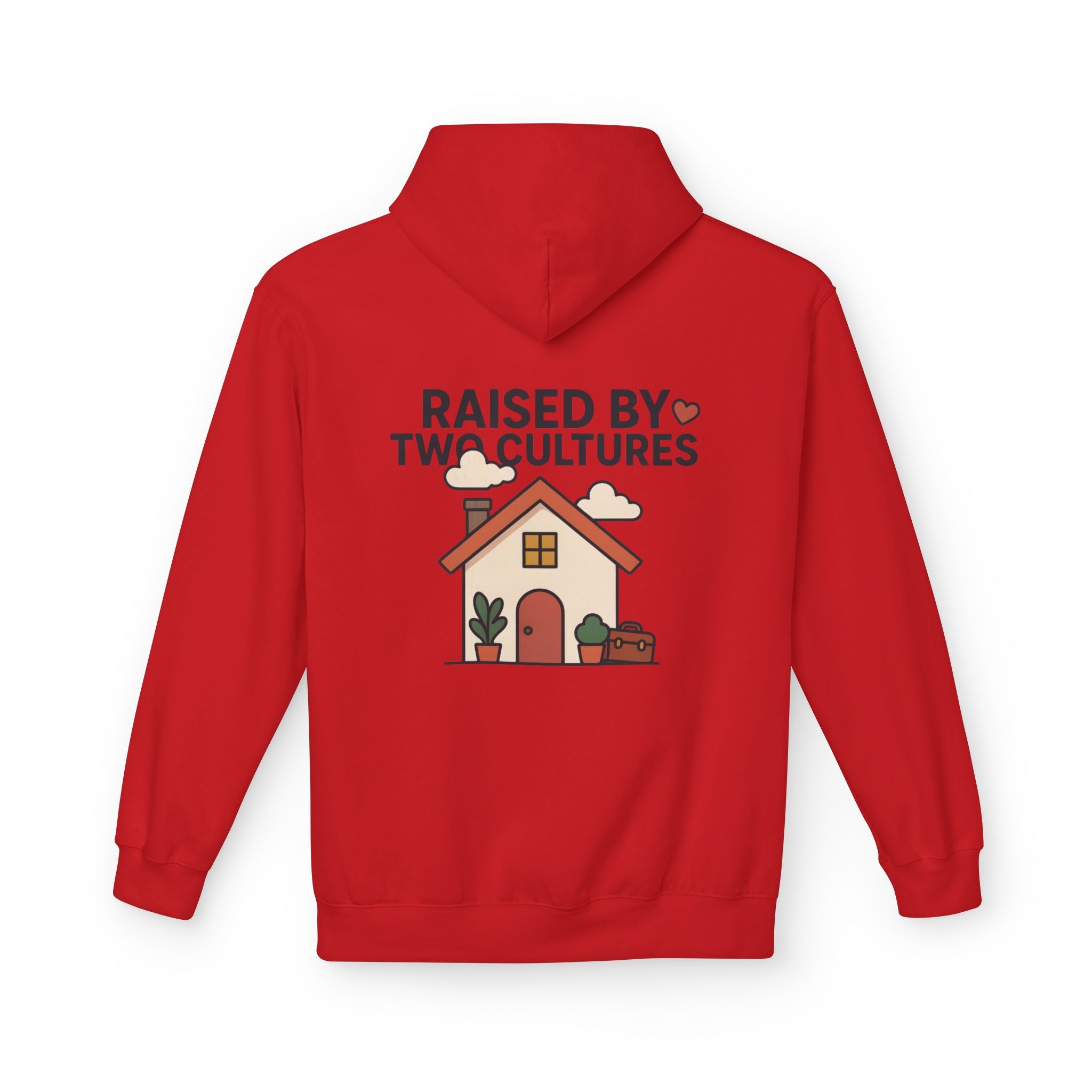 Raised by Two Cultures Hoodie — Multicultural Home Graphic Pullover