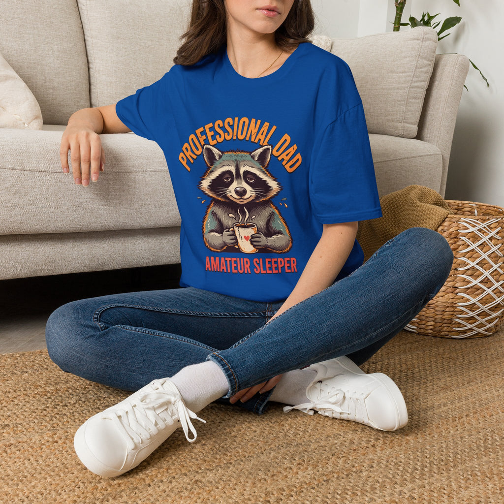 Dad T-Shirt — Professional Dad, Amateur Sleeper Raccoon Graphic Tee | Noorve | T-Shirt