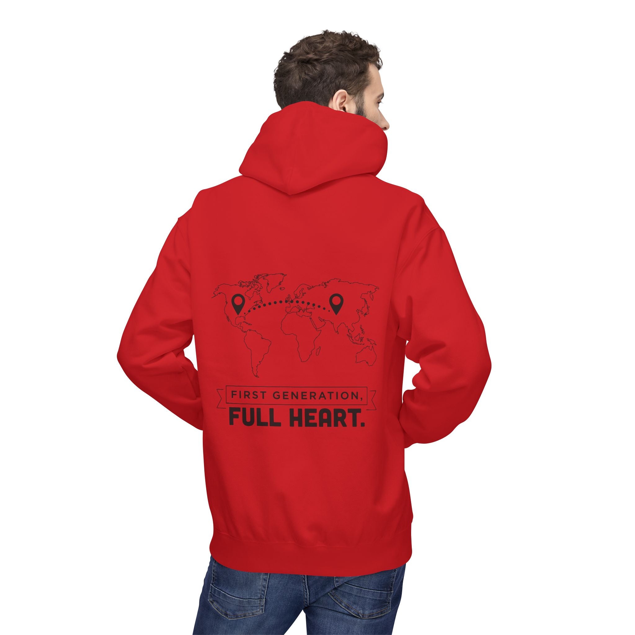 NoCrve 'First Generation, Full Heart' Hoodie — Inspirational Travel Map Pullover