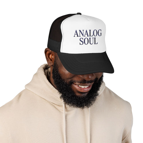 Analog Soul Trucker Hat — Retro Music-Inspired Foam Mesh Cap | Noorve | Hats