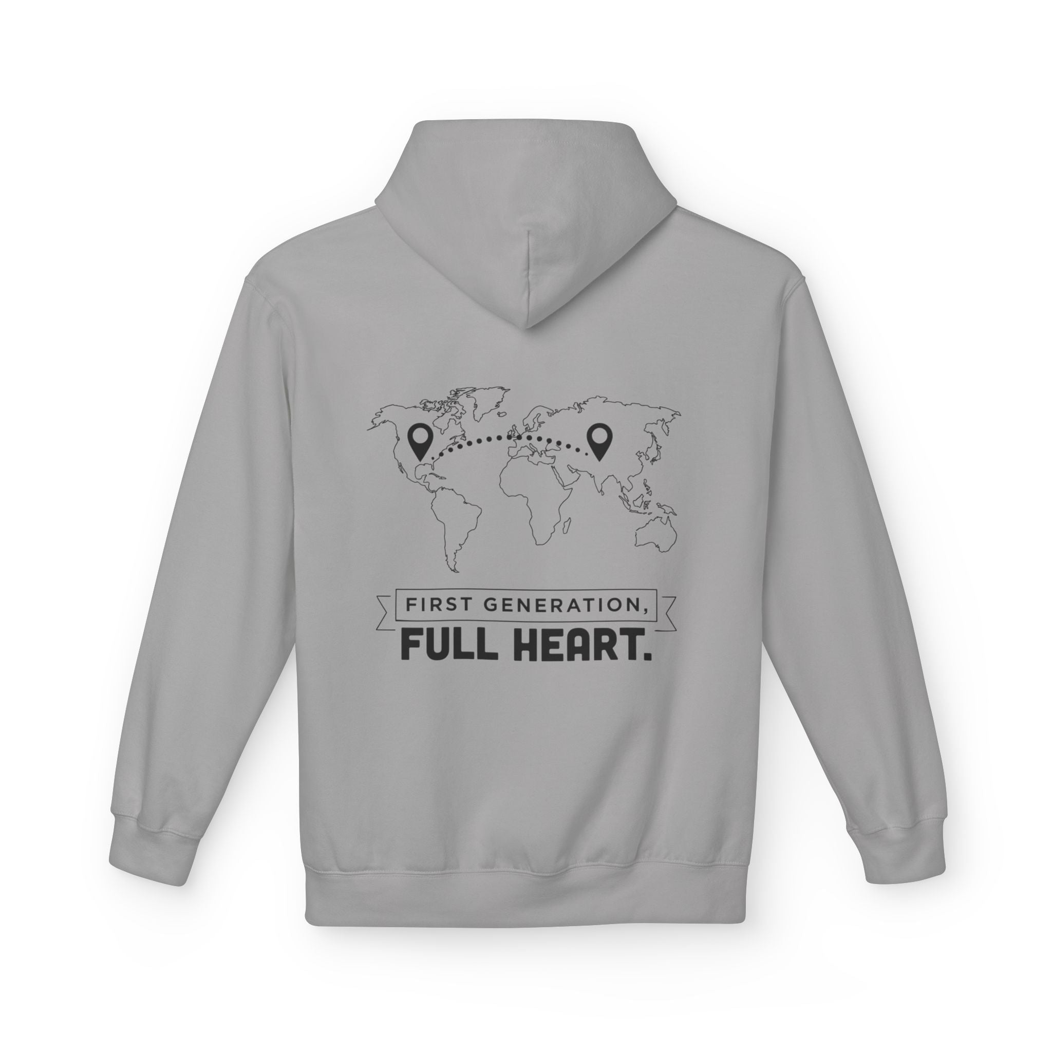 NoCrve 'First Generation, Full Heart' Hoodie — Inspirational Travel Map Pullover