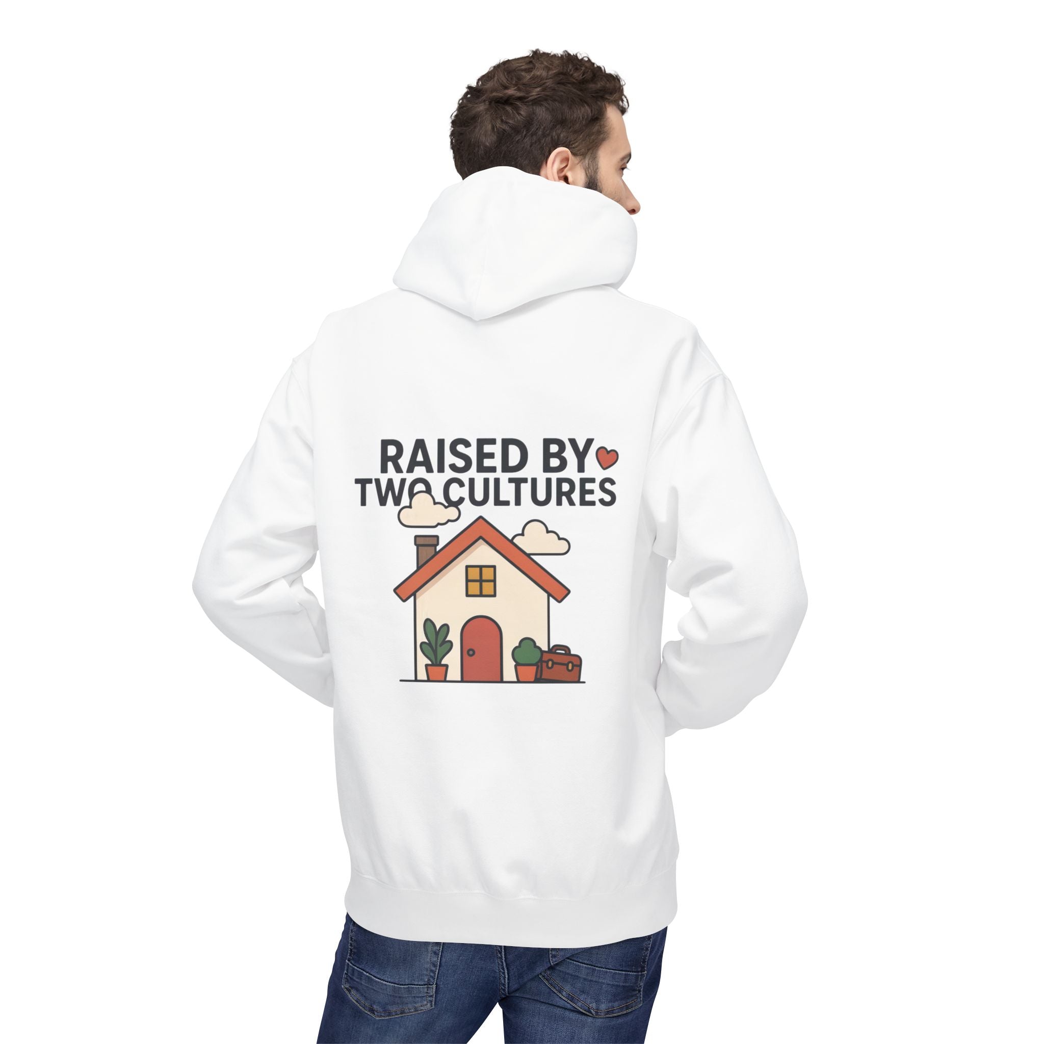 Raised by Two Cultures Hoodie — Multicultural Home Graphic Pullover