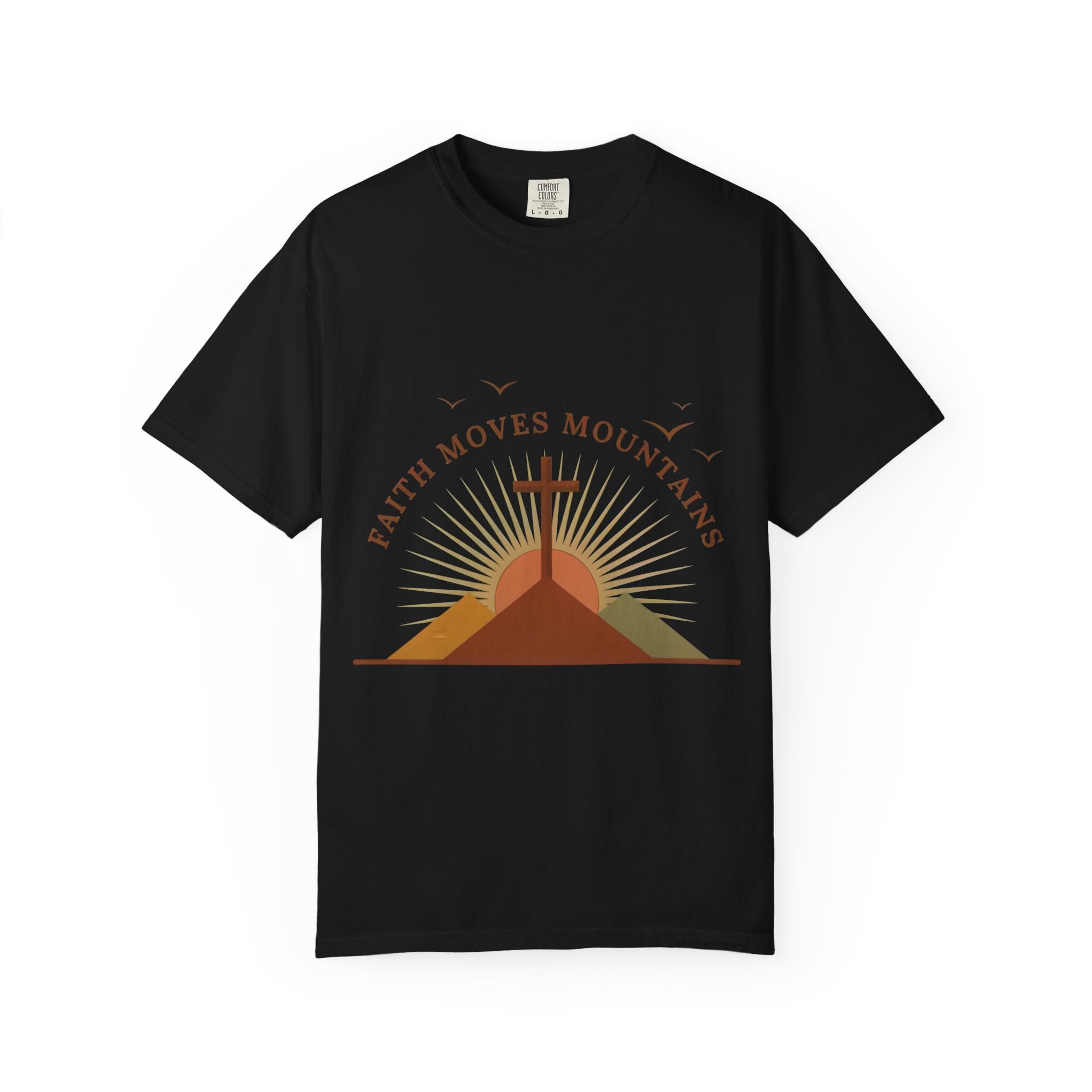 Faith Moves Mountains T-Shirt — Christian Cross Mountain Graphic Tee