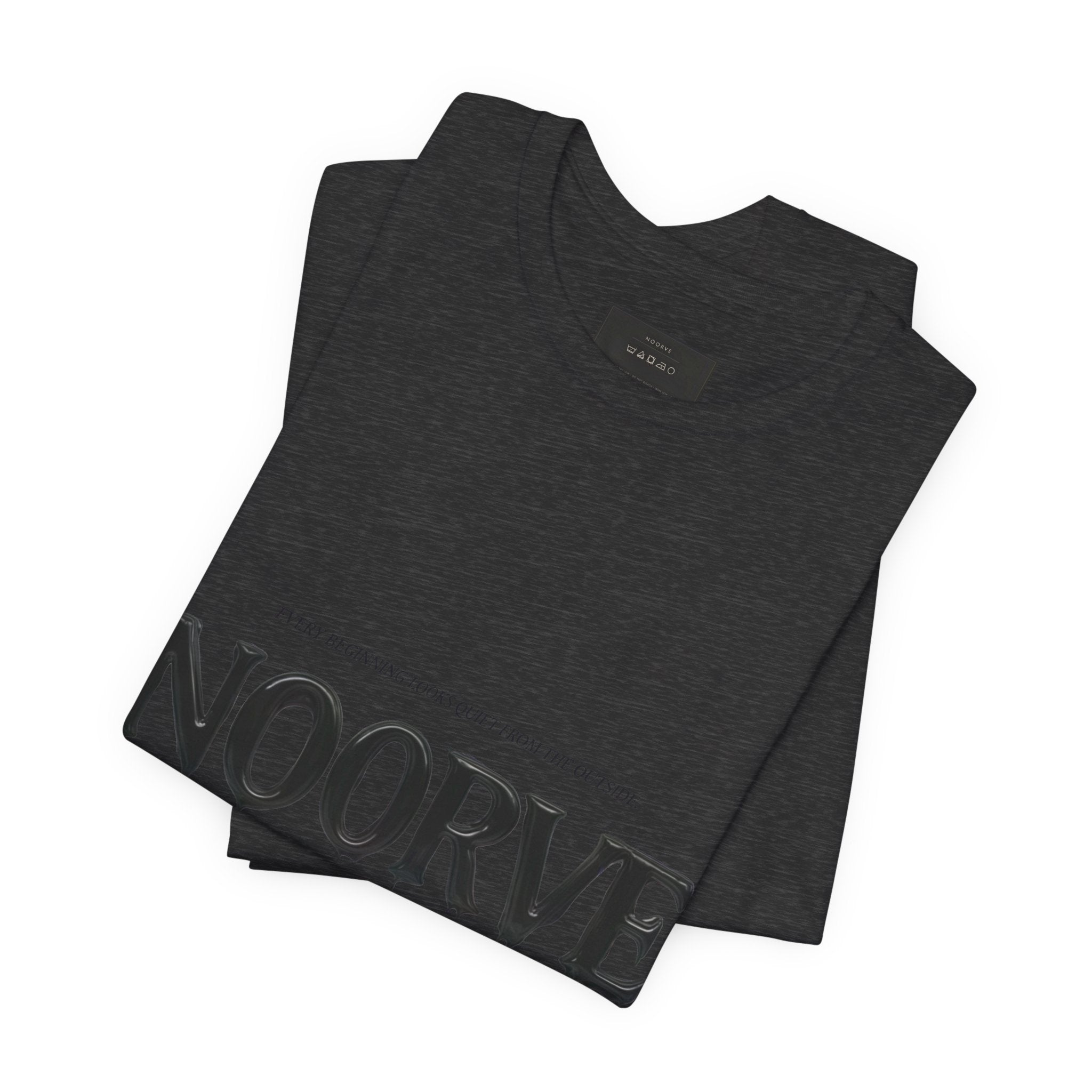 Noorve Drip Logo T-Shirt — Graphic White Tee with Gothic Dripping Text
