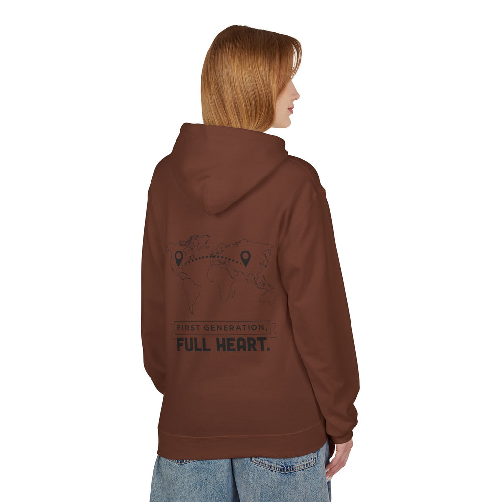 NoCrve 'First Generation, Full Heart' Hoodie — Inspirational Travel Map Pullover