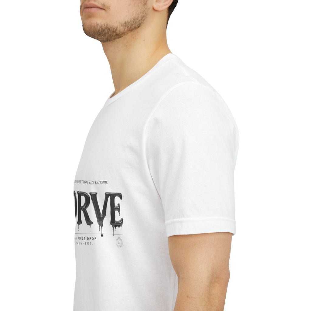 Noorve Drip Logo T-Shirt — Graphic White Tee with Gothic Dripping Text