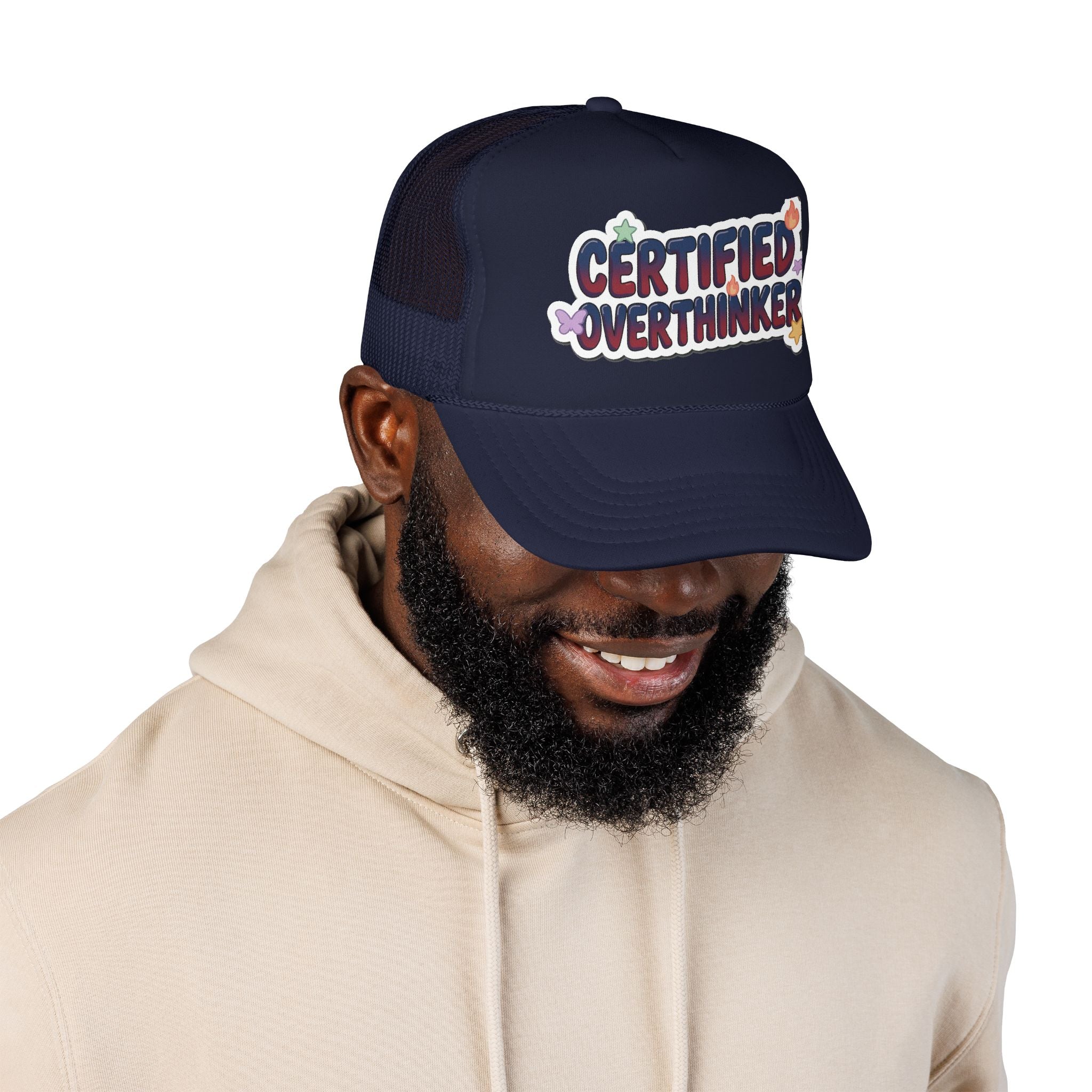 Trucker Hat — "Certified Overthinker" Foam Patch Cap