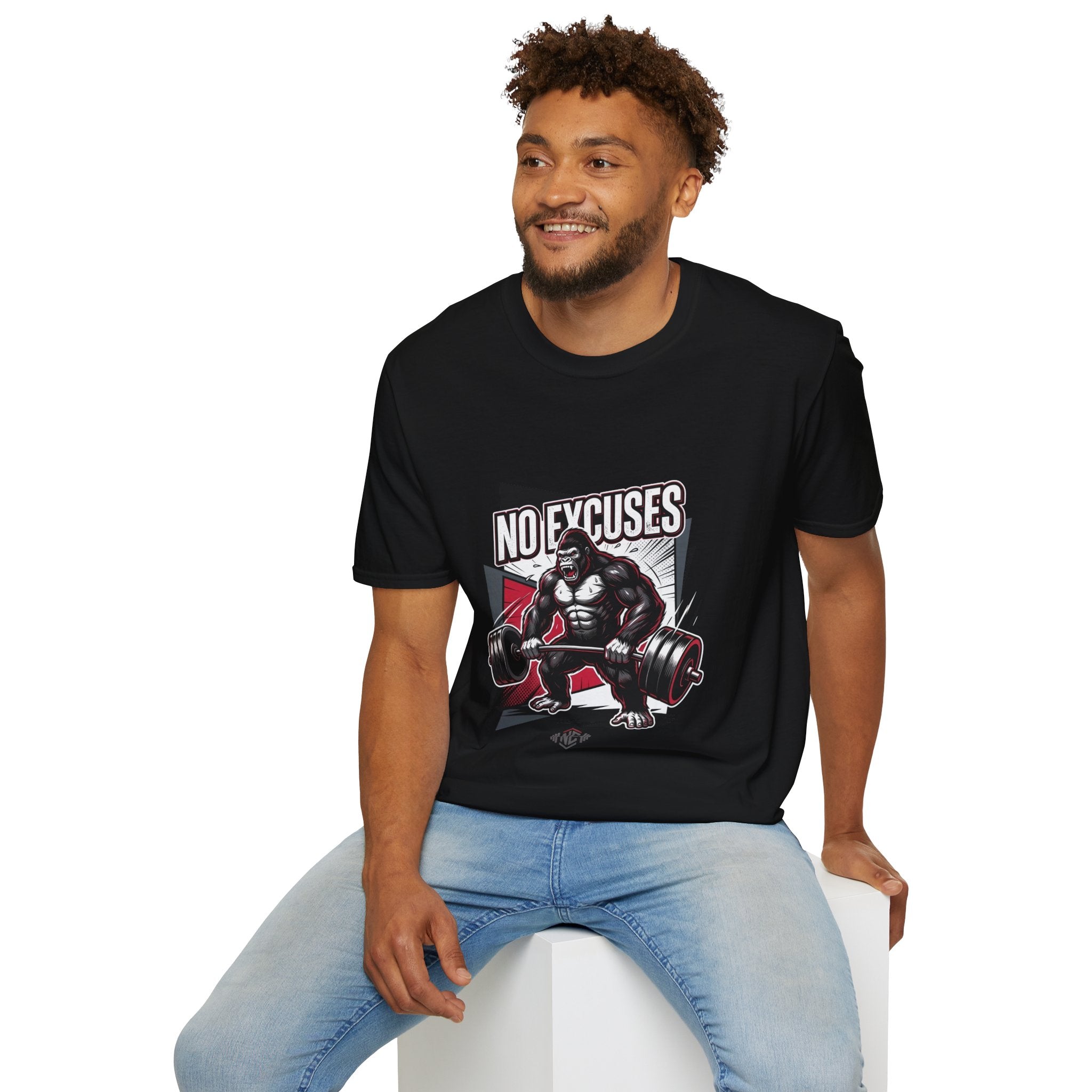 No Excuses T-Shirt — Motivational Gym Gorilla Fitness Tee