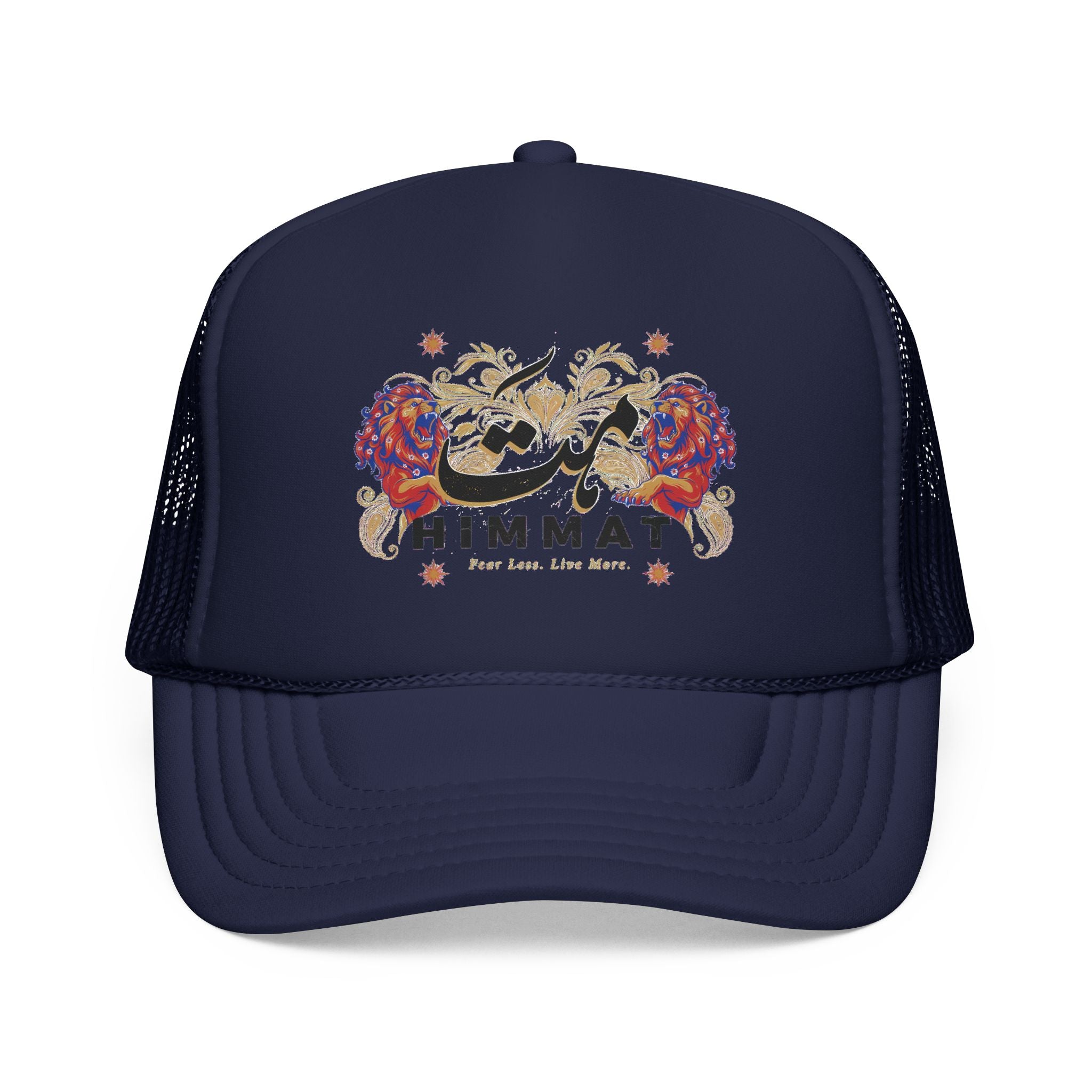 Trucker Hat — Vintage Floral Rose Skull Design (Live Loud, Live More) | Noorve | Hats
