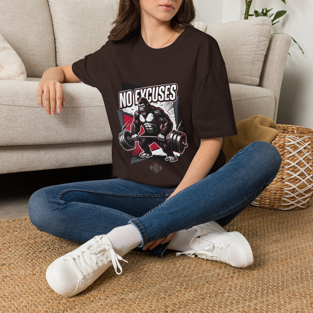 No Excuses T-Shirt — Motivational Gym Gorilla Fitness Tee