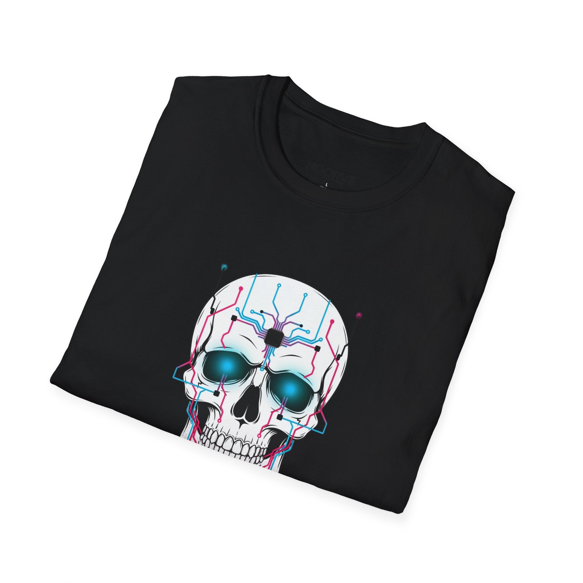 Cyber Skull T‑Shirt — 'Human Powered' Retro Futuristic Graphic Tee
