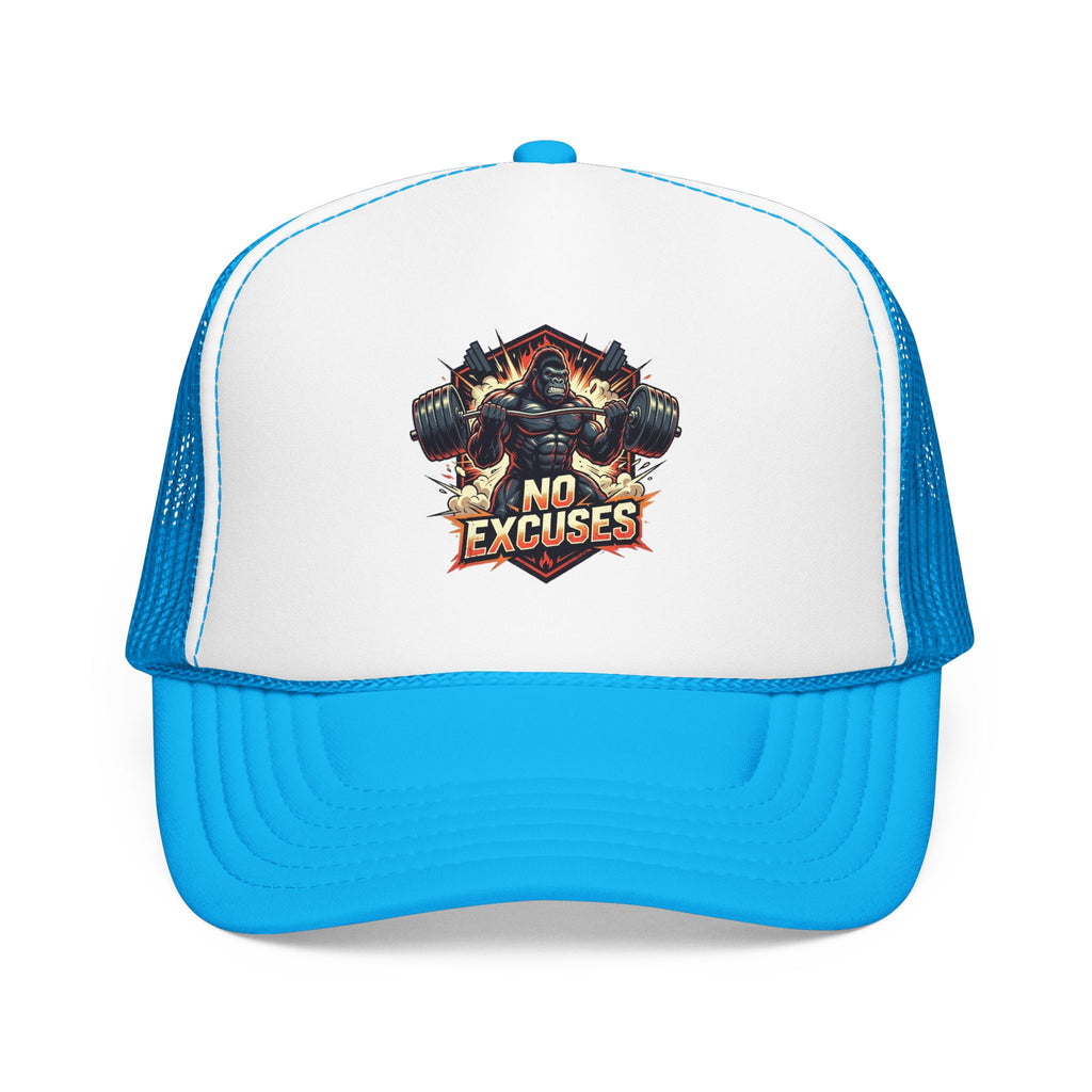 Trucker Hat — 'No Excuses' Gym Skull Design | Noorve | Hats