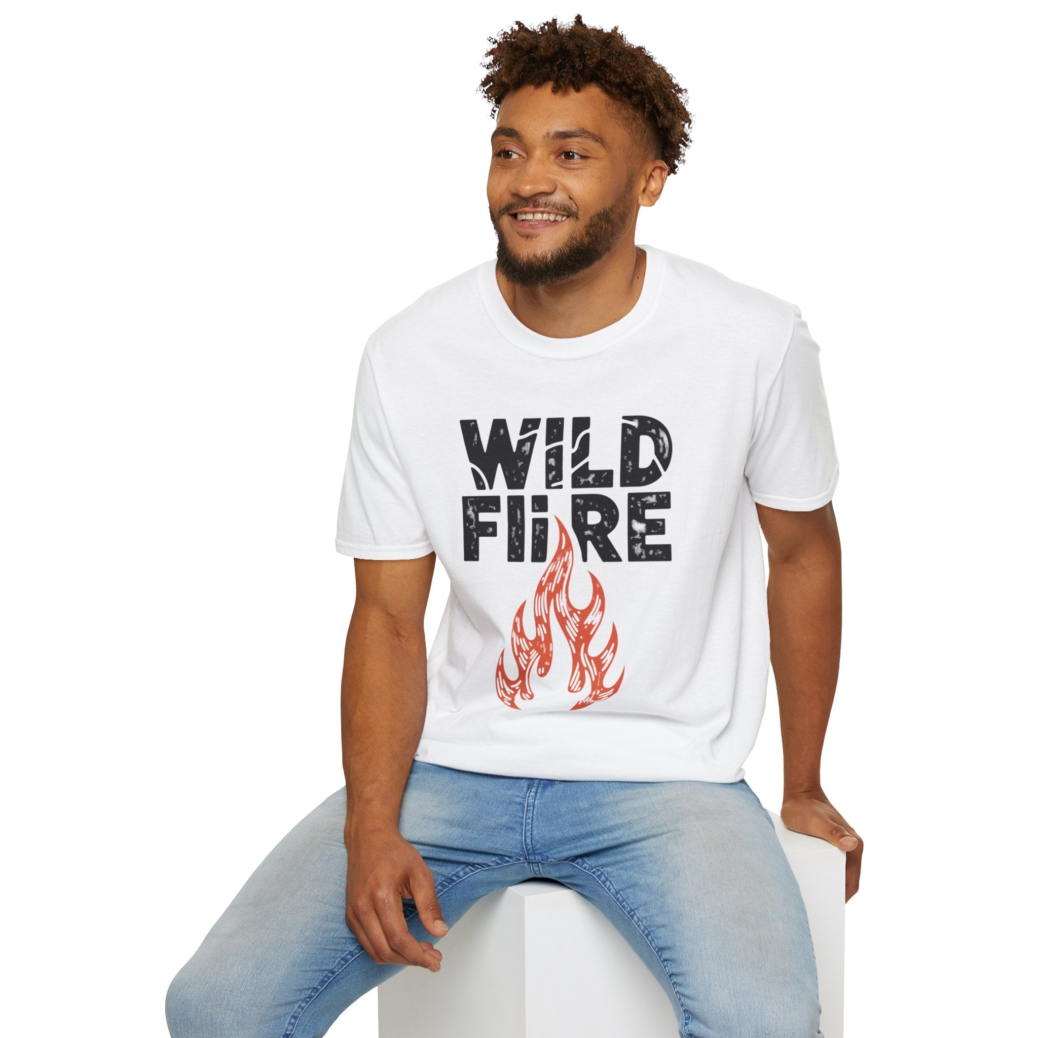 Wild Fire Graphic T‑Shirt — Bold Flame Typography Tee