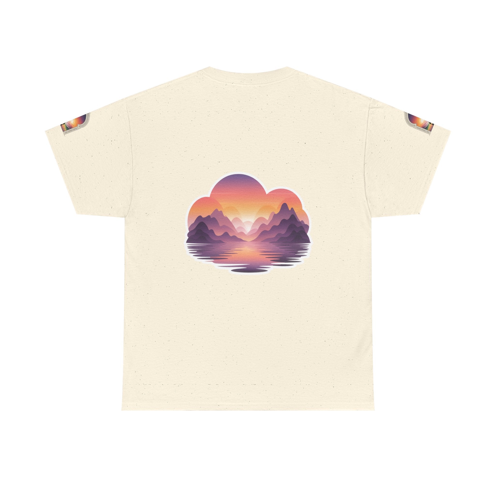 Sunset Mountain Landscape Tee - Retro Nature Graphic T-Shirt