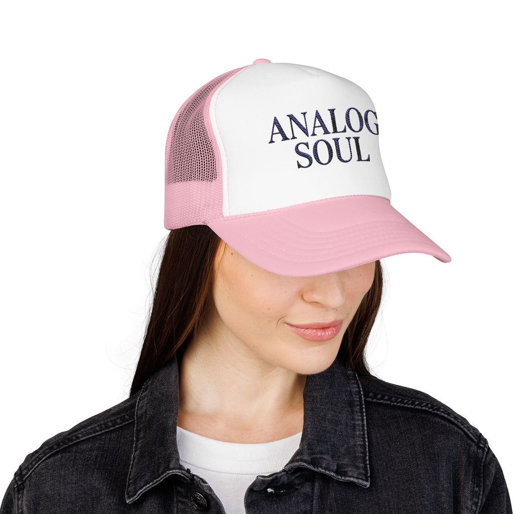Analog Soul Trucker Hat — Retro Music-Inspired Foam Mesh Cap