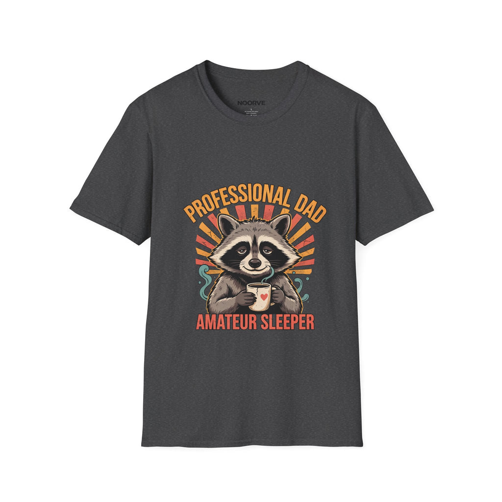 Dad T-Shirt – “Professional Dad, Amateur Sleeper” Cute Raccoon Father’s Day Tee