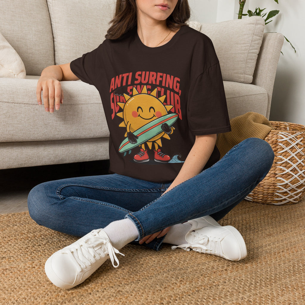 Anti Surfing Sun Club T-Shirt — Funny Retro Surfing Graphic Tee