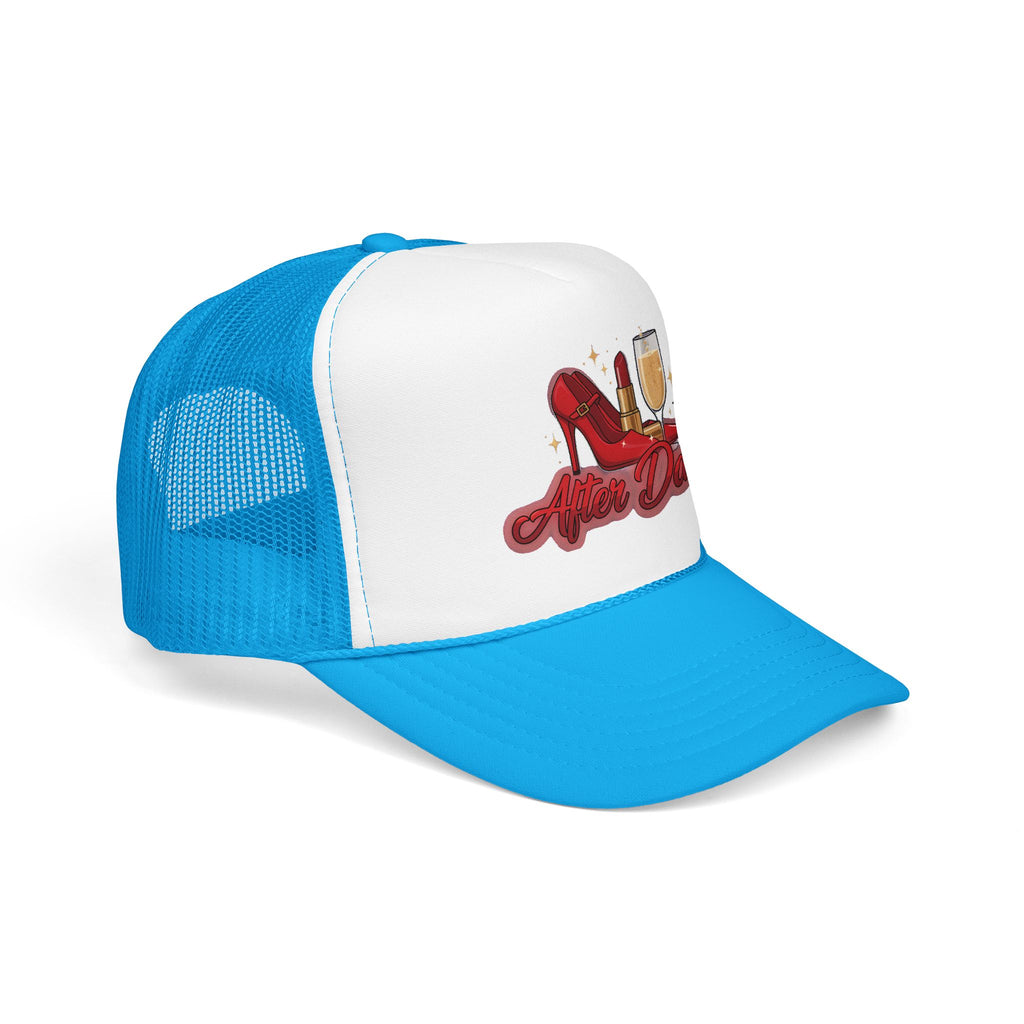 After Dark Trucker Hat — Red Heels & Champagne Foam Cap