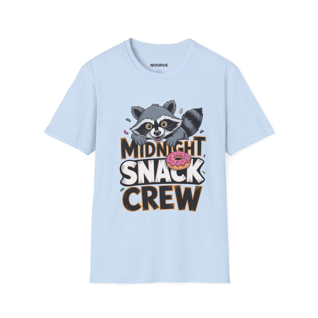 Midnight Snack Crew T-Shirt — Cute Raccoon Donut Tee