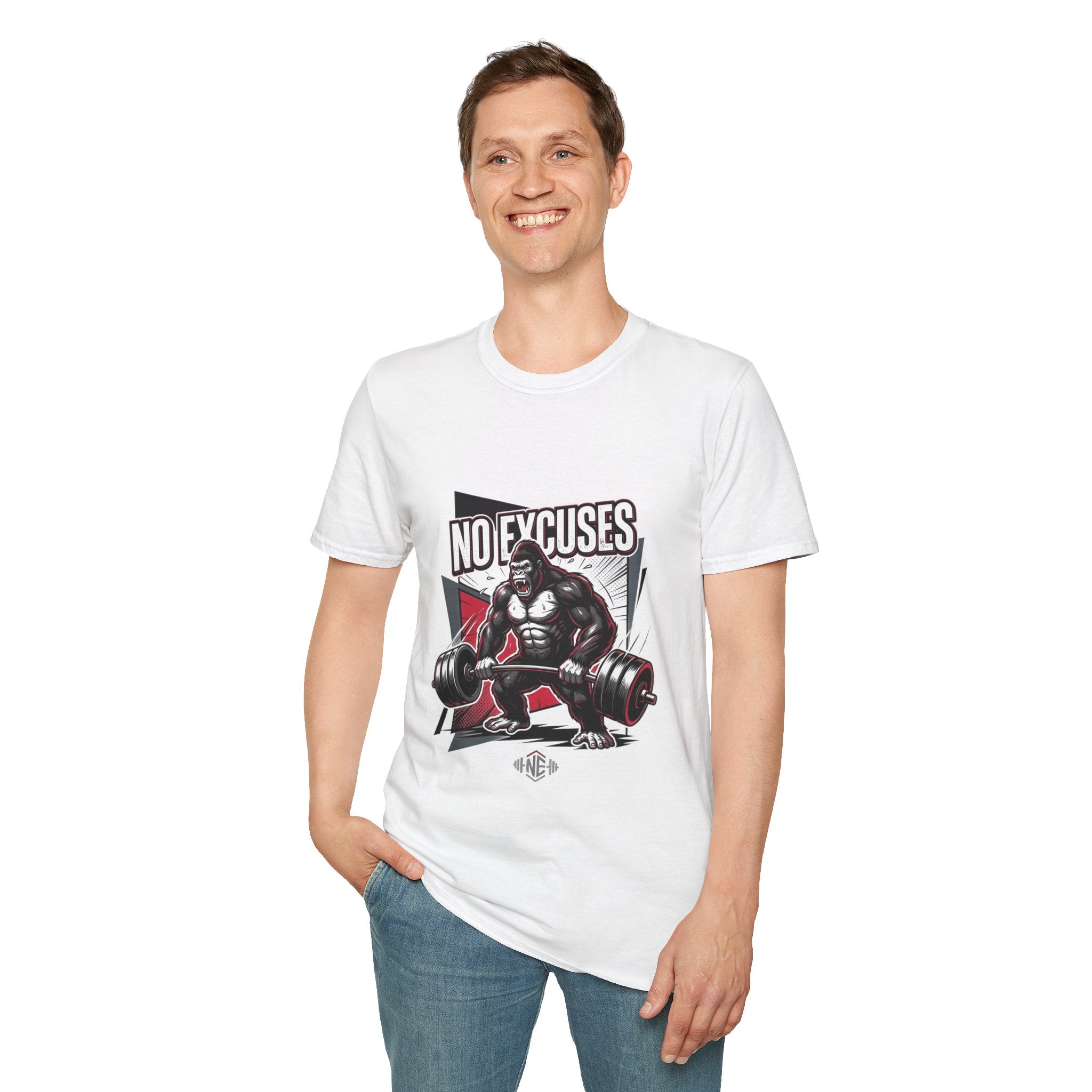 No Excuses T-Shirt — Motivational Gym Gorilla Fitness Tee