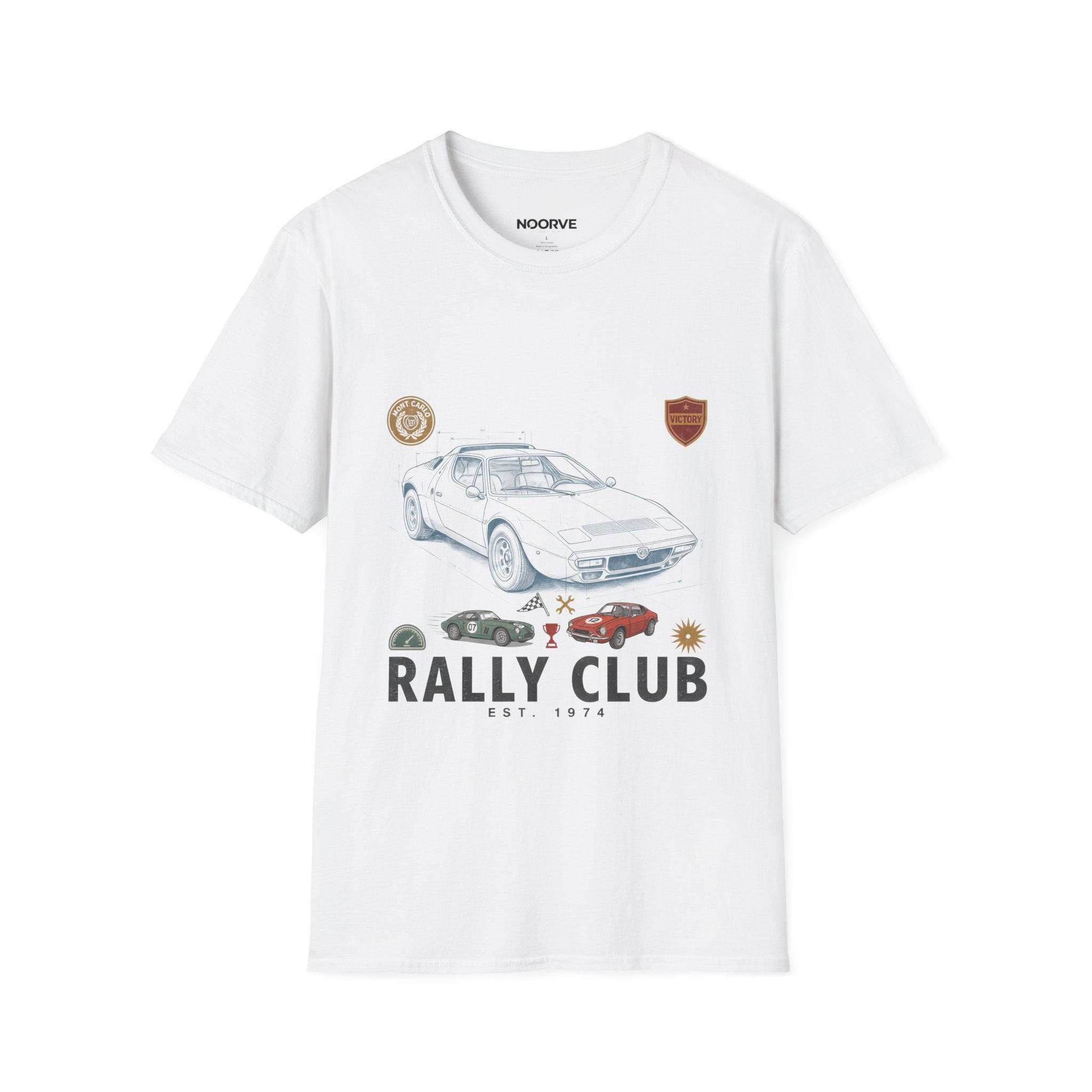 Rally Club Vintage Sports Car T-Shirt — Classic Rally Driving Tee