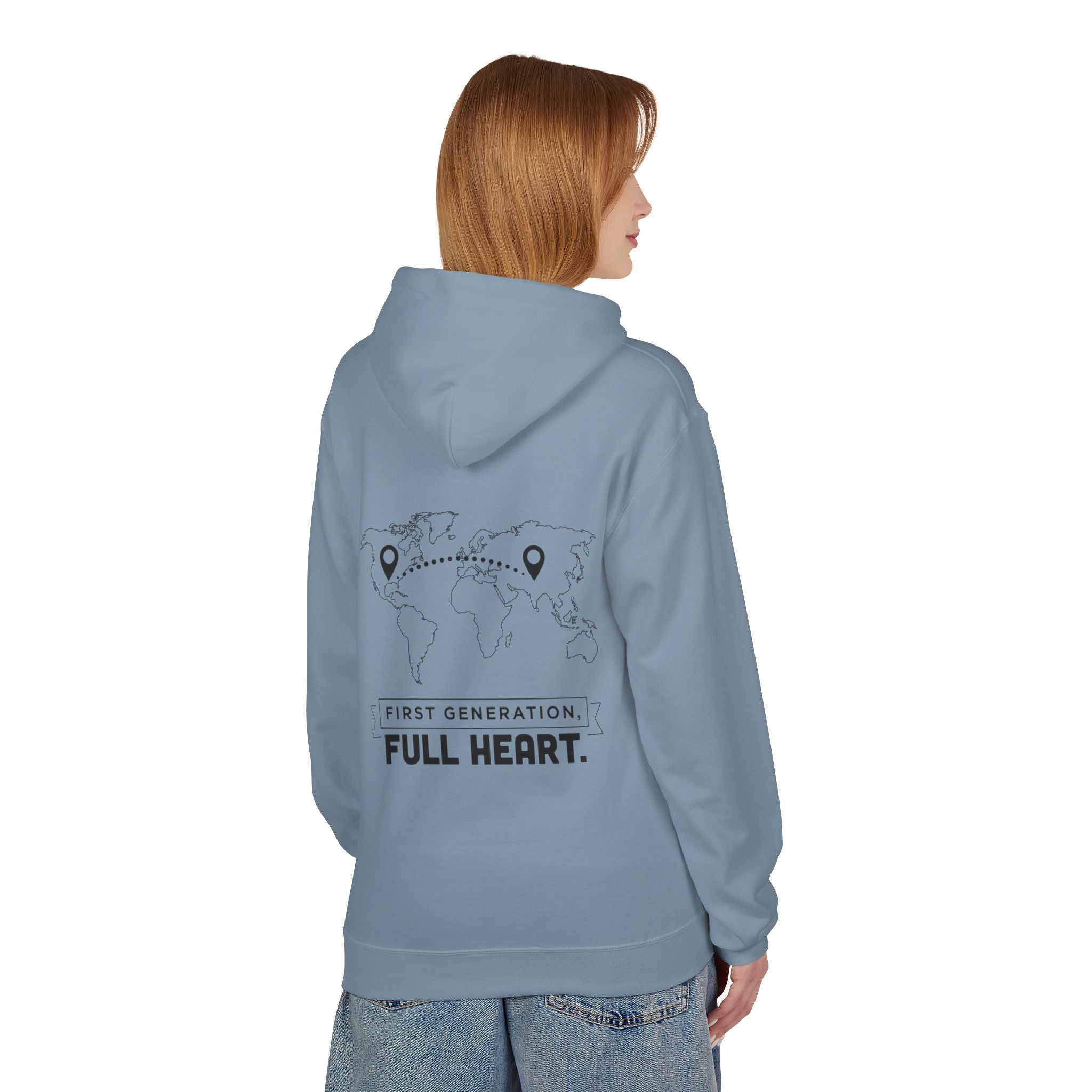 NoCrve 'First Generation, Full Heart' Hoodie — Inspirational Travel Map Pullover