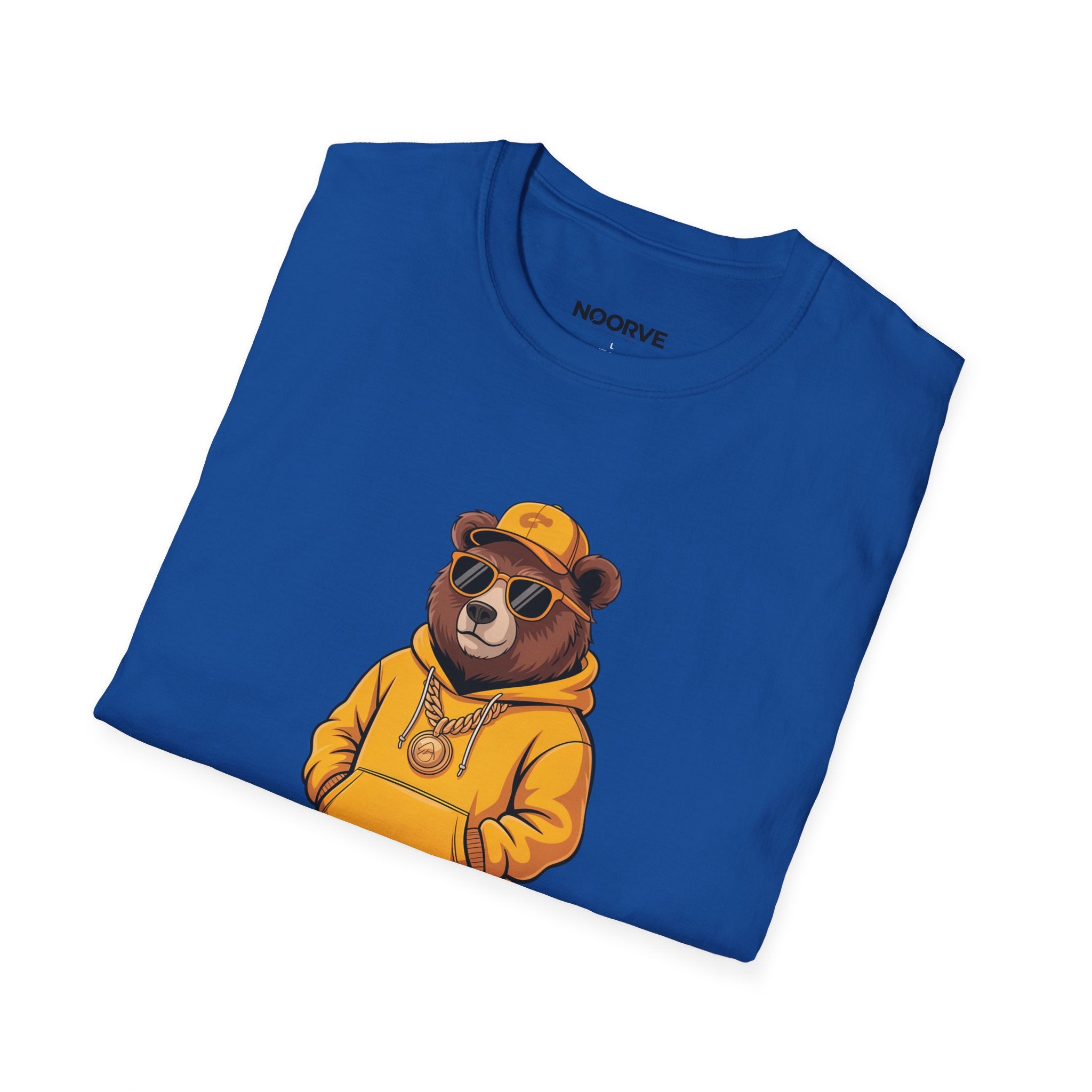 Bear Graphic T-Shirt — Cool Hip-Hop Bear in Yellow Hoodie