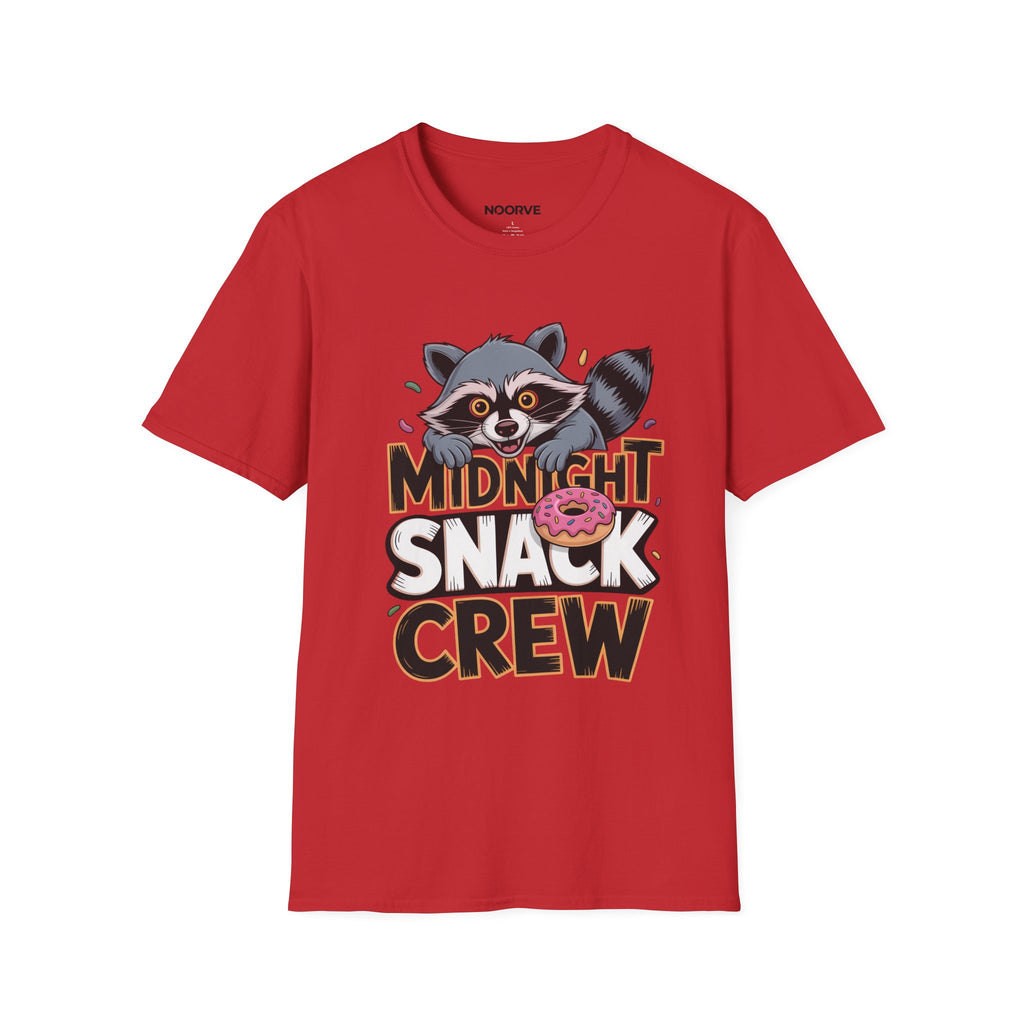Midnight Snack Crew T-Shirt — Cute Raccoon Donut Tee