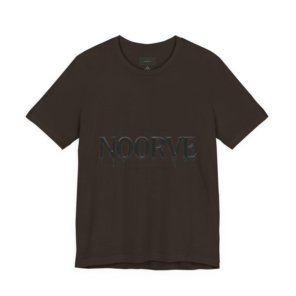 Noorve Drip Logo T-Shirt — Graphic White Tee with Gothic Dripping Text | Noorve | T-Shirt