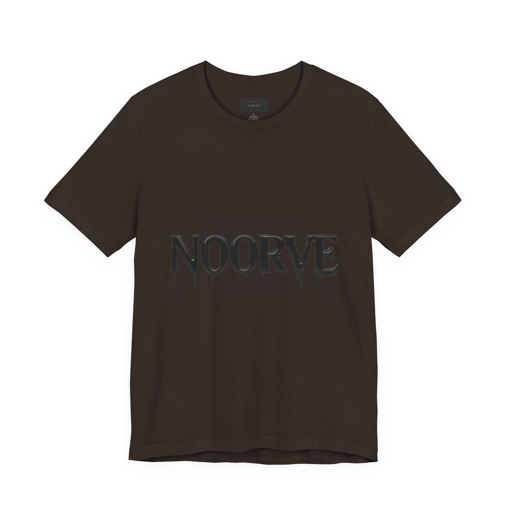 Noorve Drip Logo T-Shirt — Graphic White Tee with Gothic Dripping Text | Noorve | T-Shirt