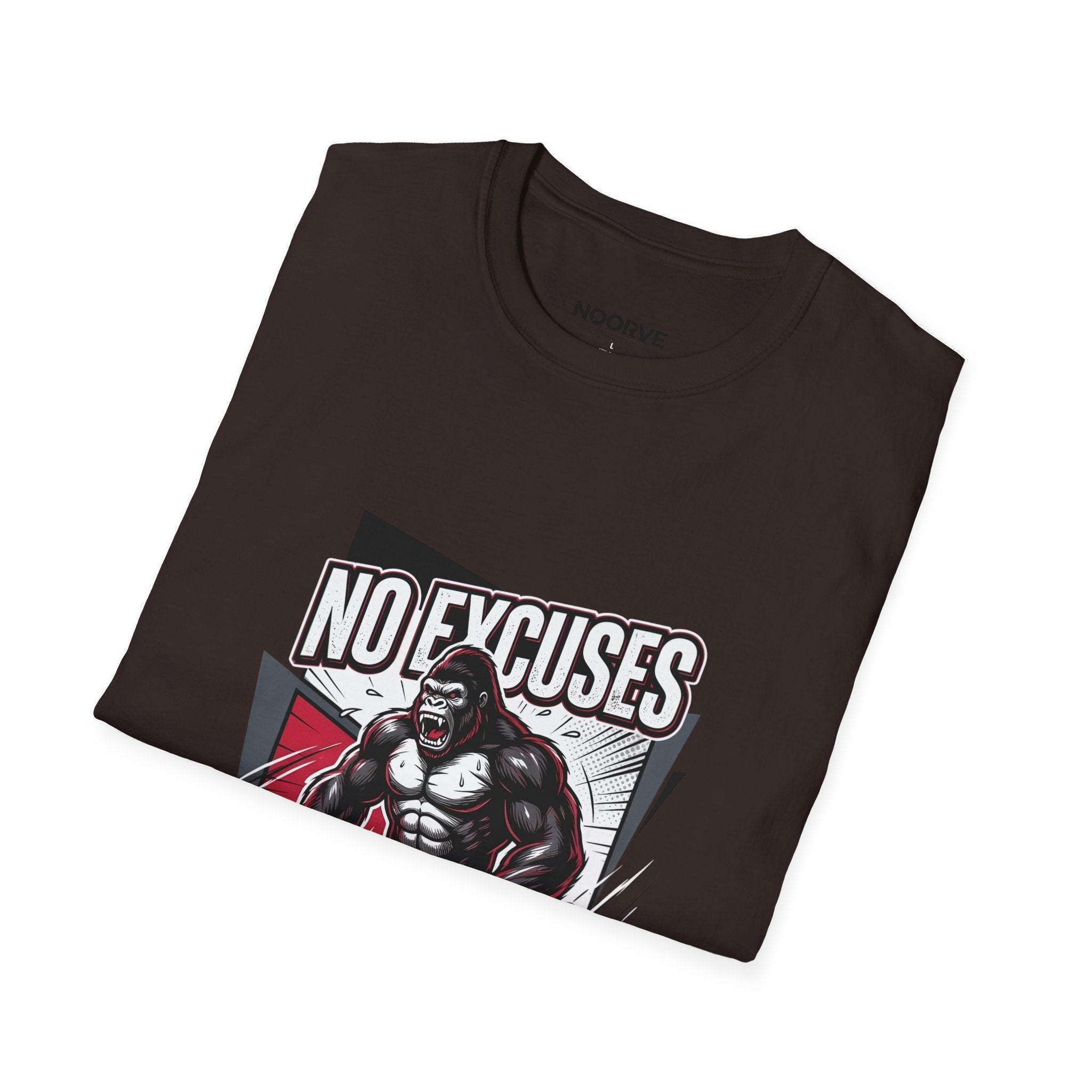 No Excuses T-Shirt — Motivational Gym Gorilla Fitness Tee