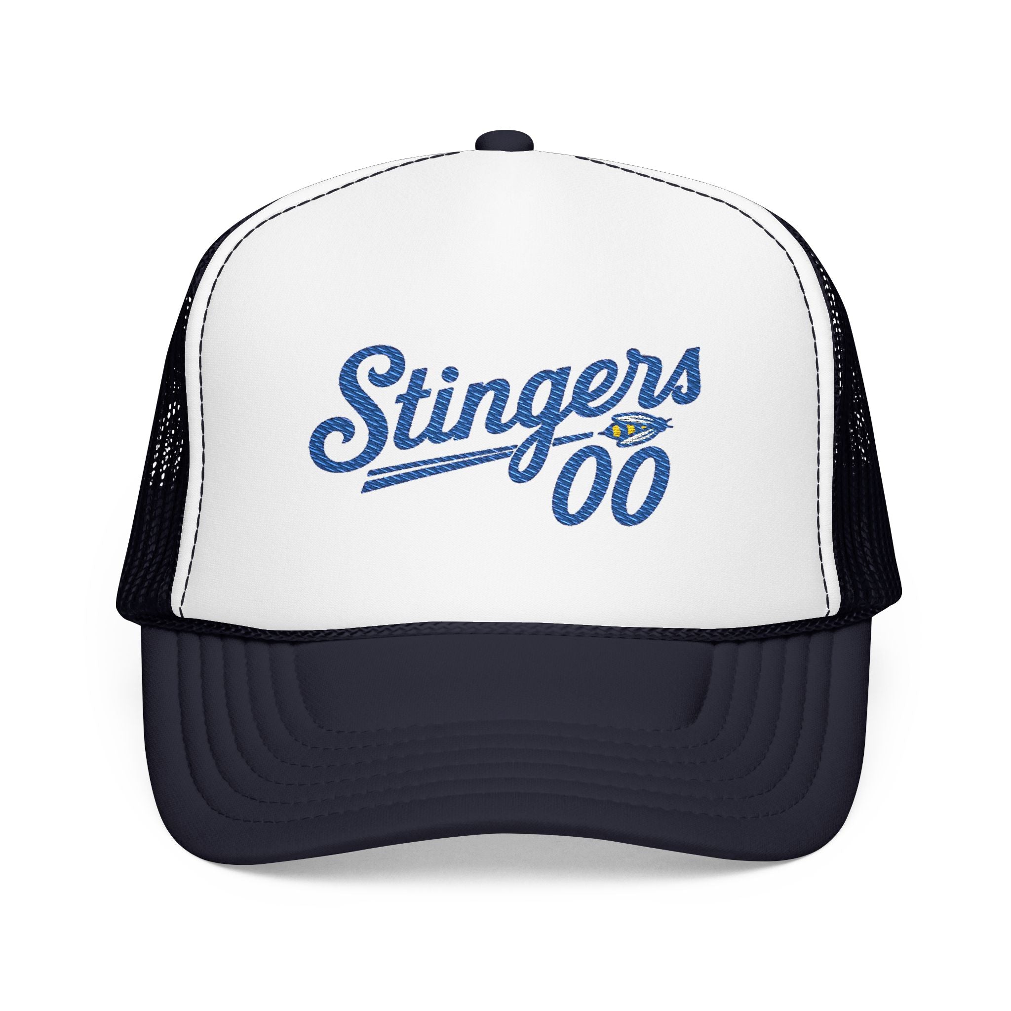 Stingers '00 Trucker Hat — Vintage Script Foam Mesh Cap | Noorve | Hats