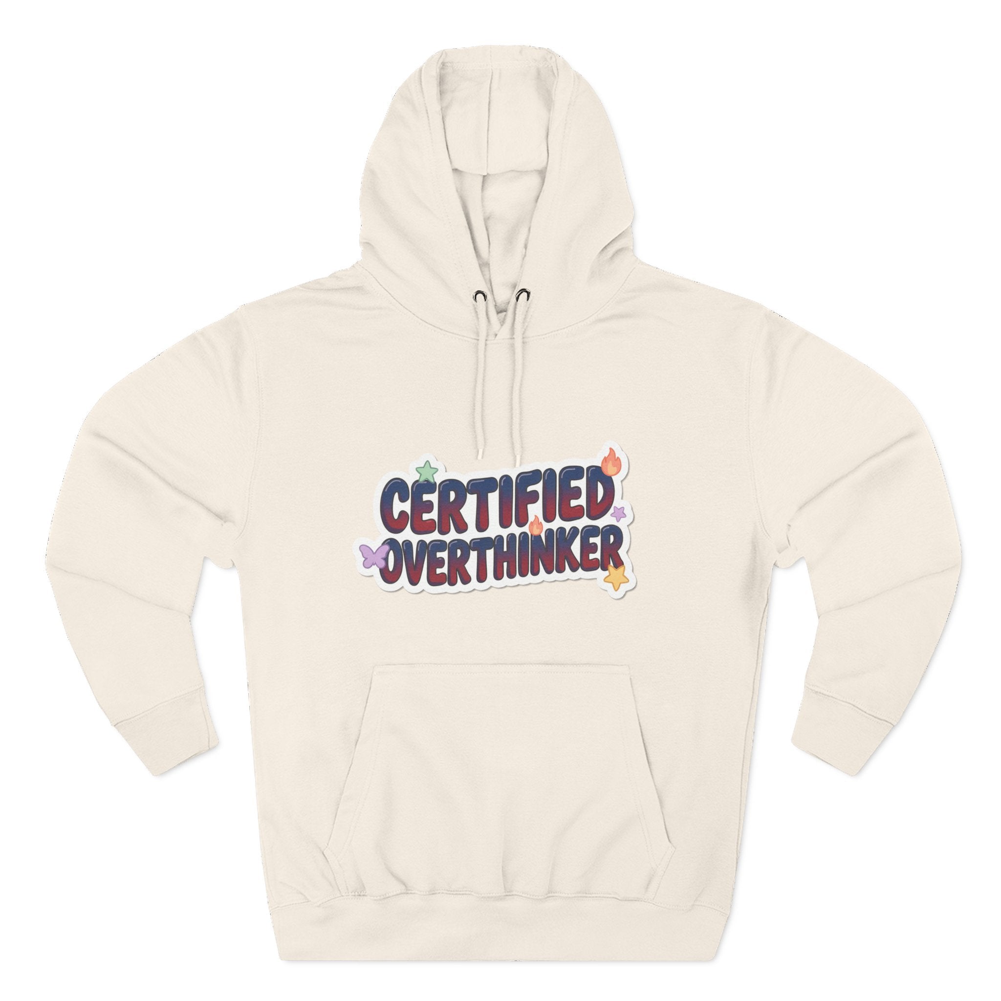 Hoodie — 'Certified Overthinker' & 'Anti Surfing Sun Club' Graphic Pullover