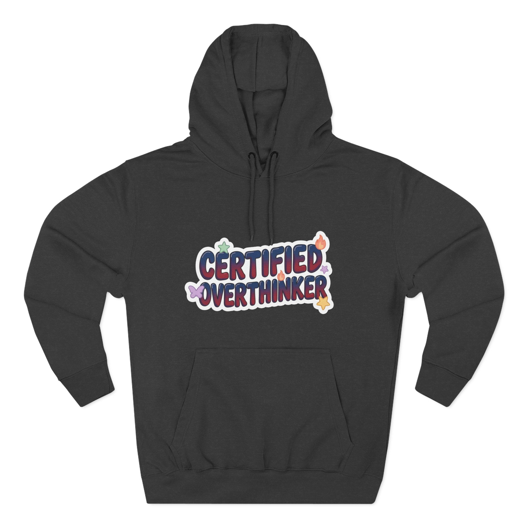 Hoodie — 'Certified Overthinker' & 'Anti Surfing Sun Club' Graphic Pullover