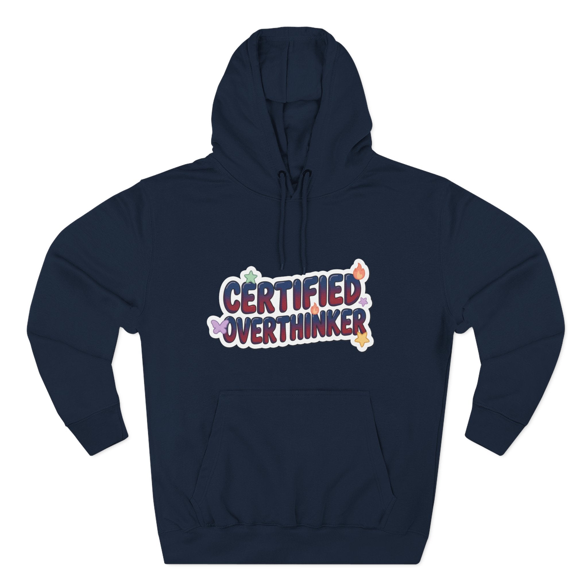 Hoodie — 'Certified Overthinker' & 'Anti Surfing Sun Club' Graphic Pullover