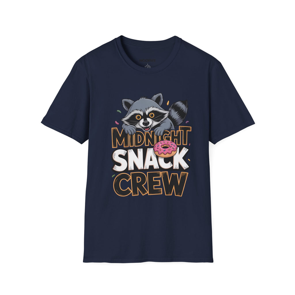 Midnight Snack Crew T-Shirt — Cute Raccoon Donut Tee
