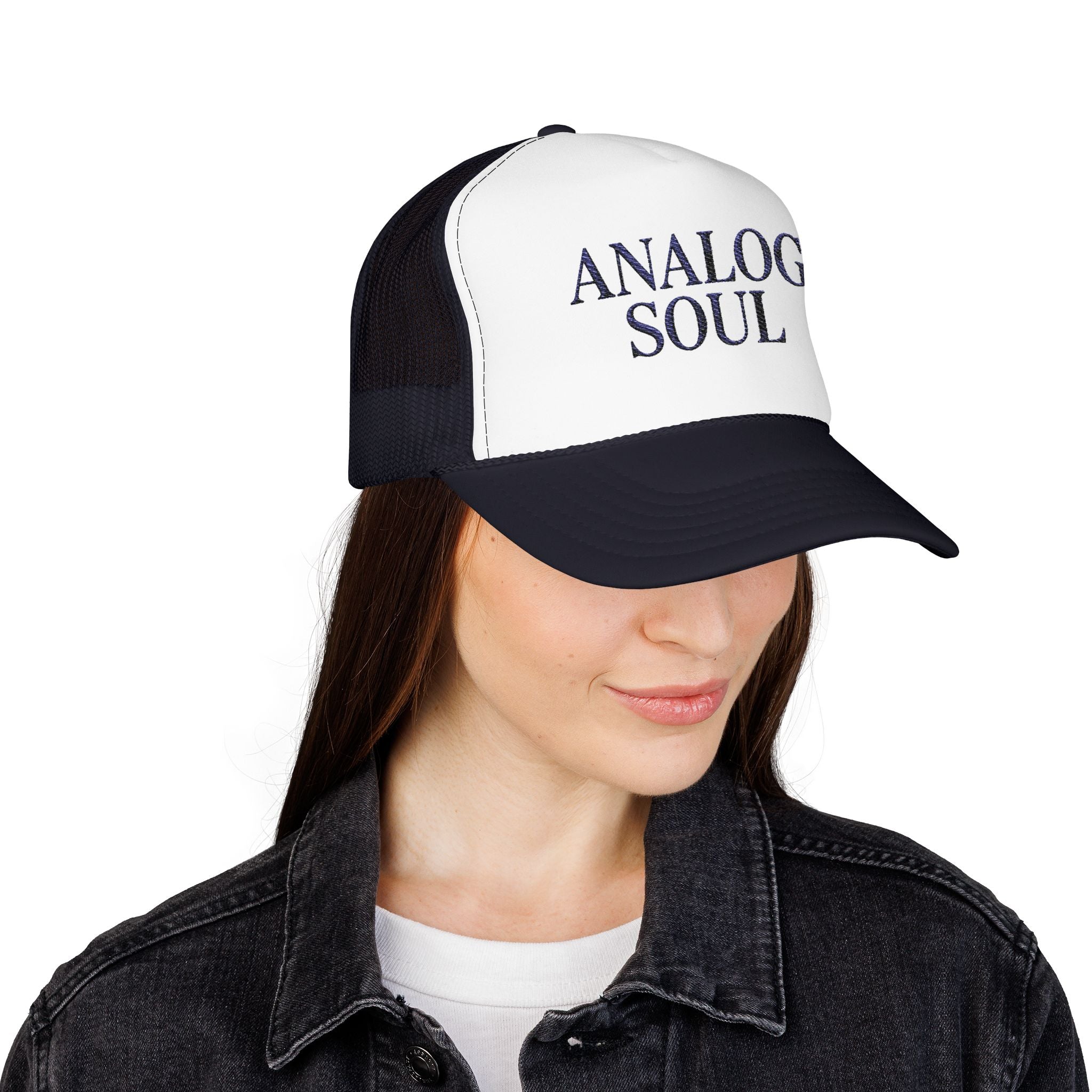 Analog Soul Trucker Hat — Retro Music-Inspired Foam Mesh Cap