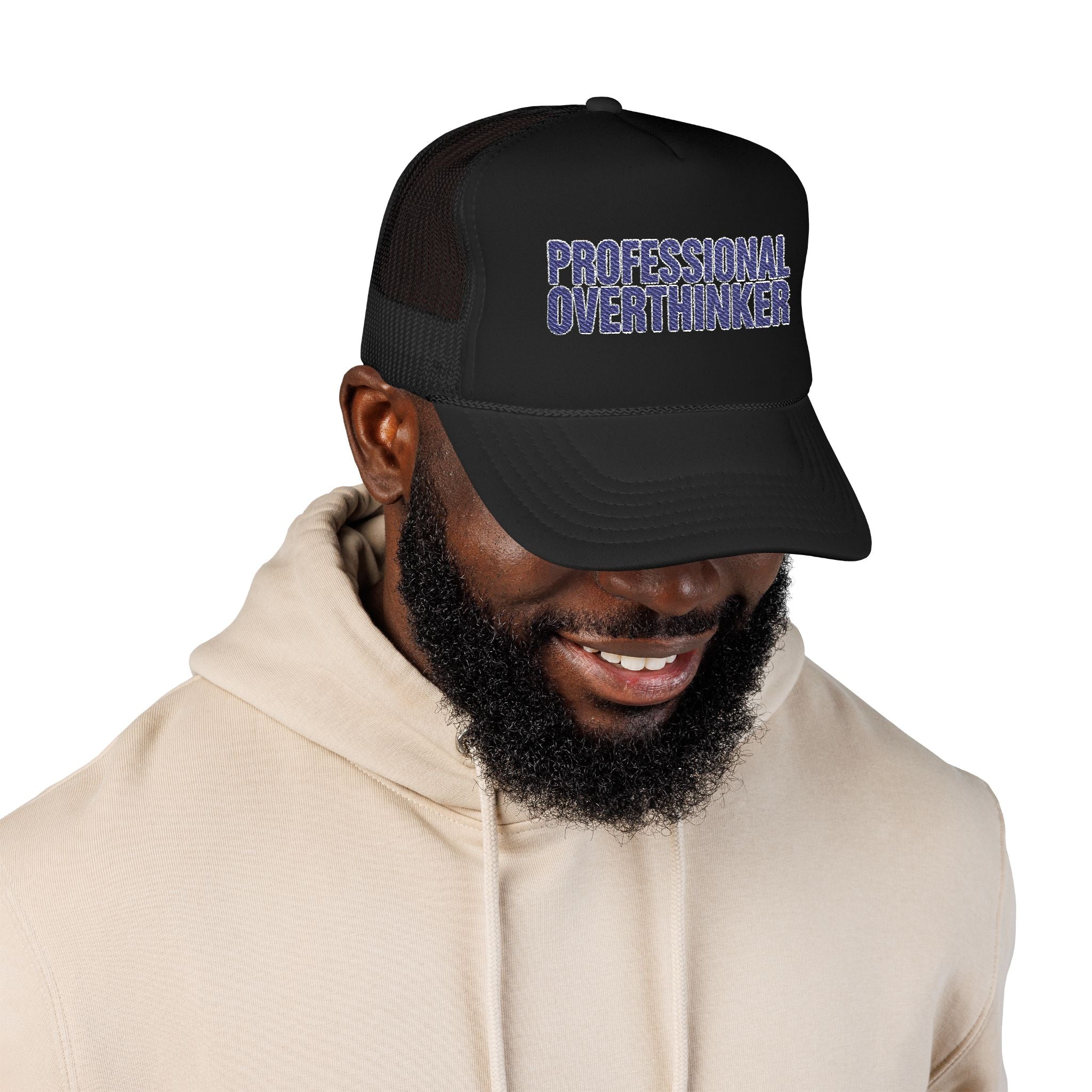 Professional Overthinker Trucker Hat — Funny Foam Mesh Cap