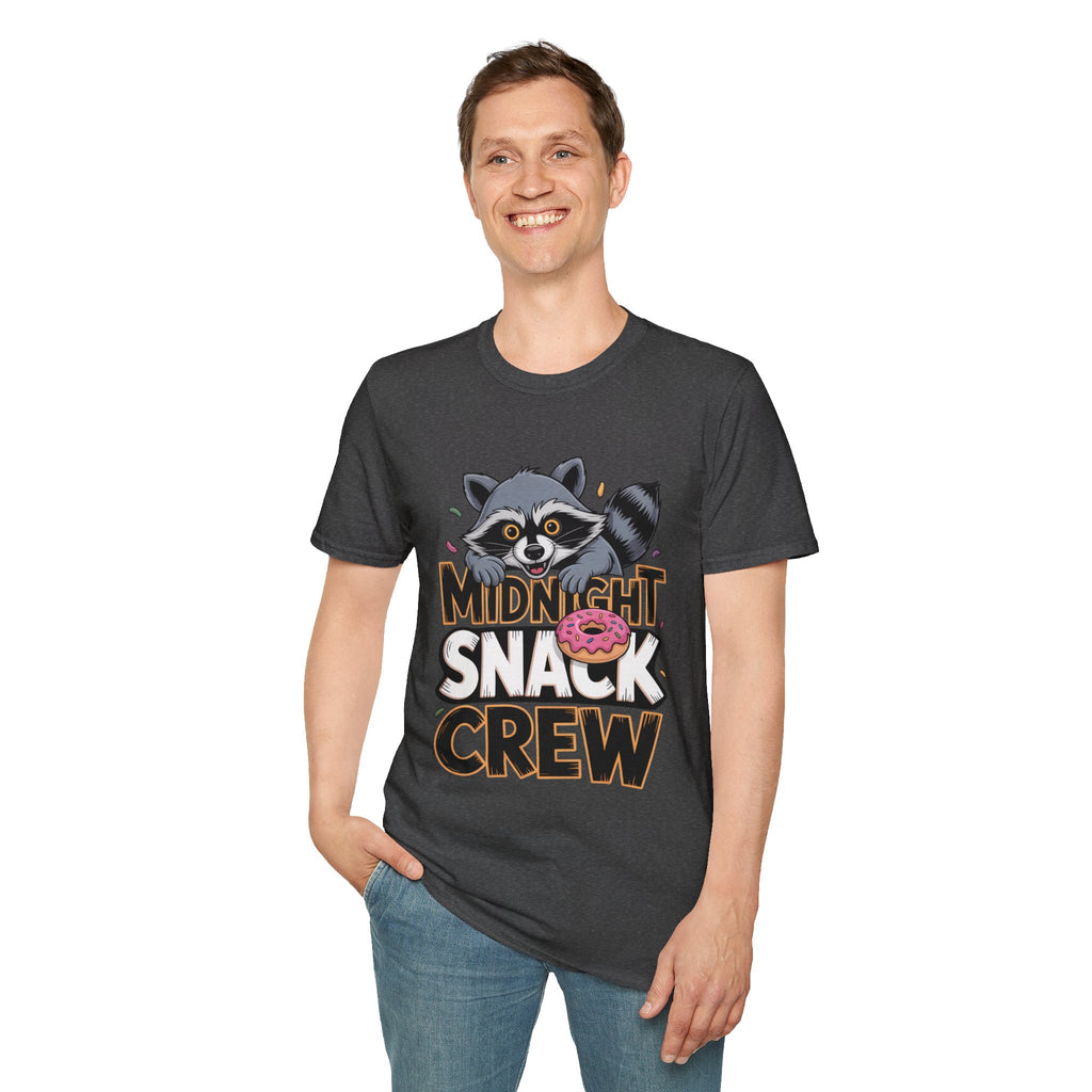 Midnight Snack Crew T-Shirt — Cute Raccoon Donut Tee