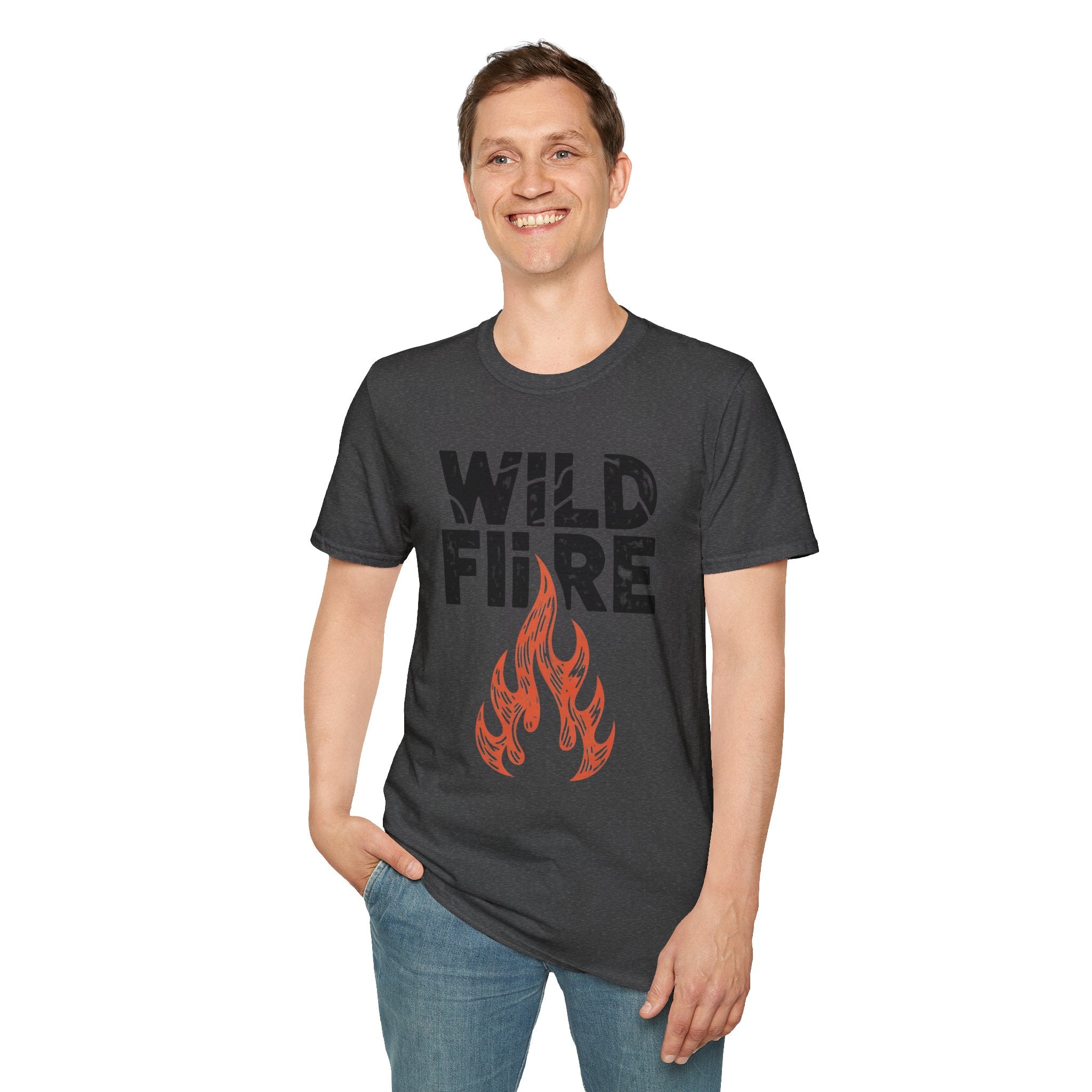 Wild Fire Graphic T‑Shirt — Bold Flame Typography Tee