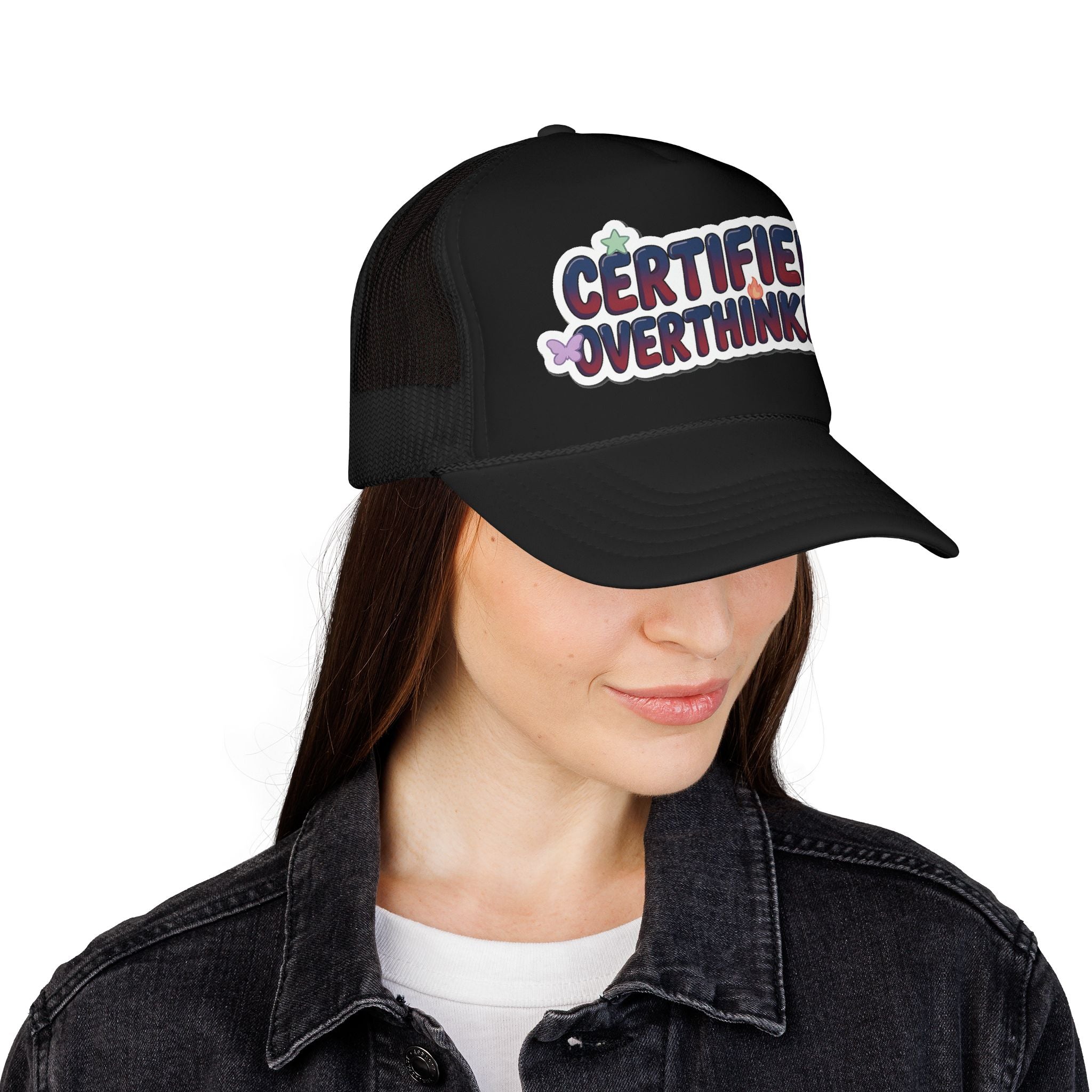 Trucker Hat — "Certified Overthinker" Foam Patch Cap