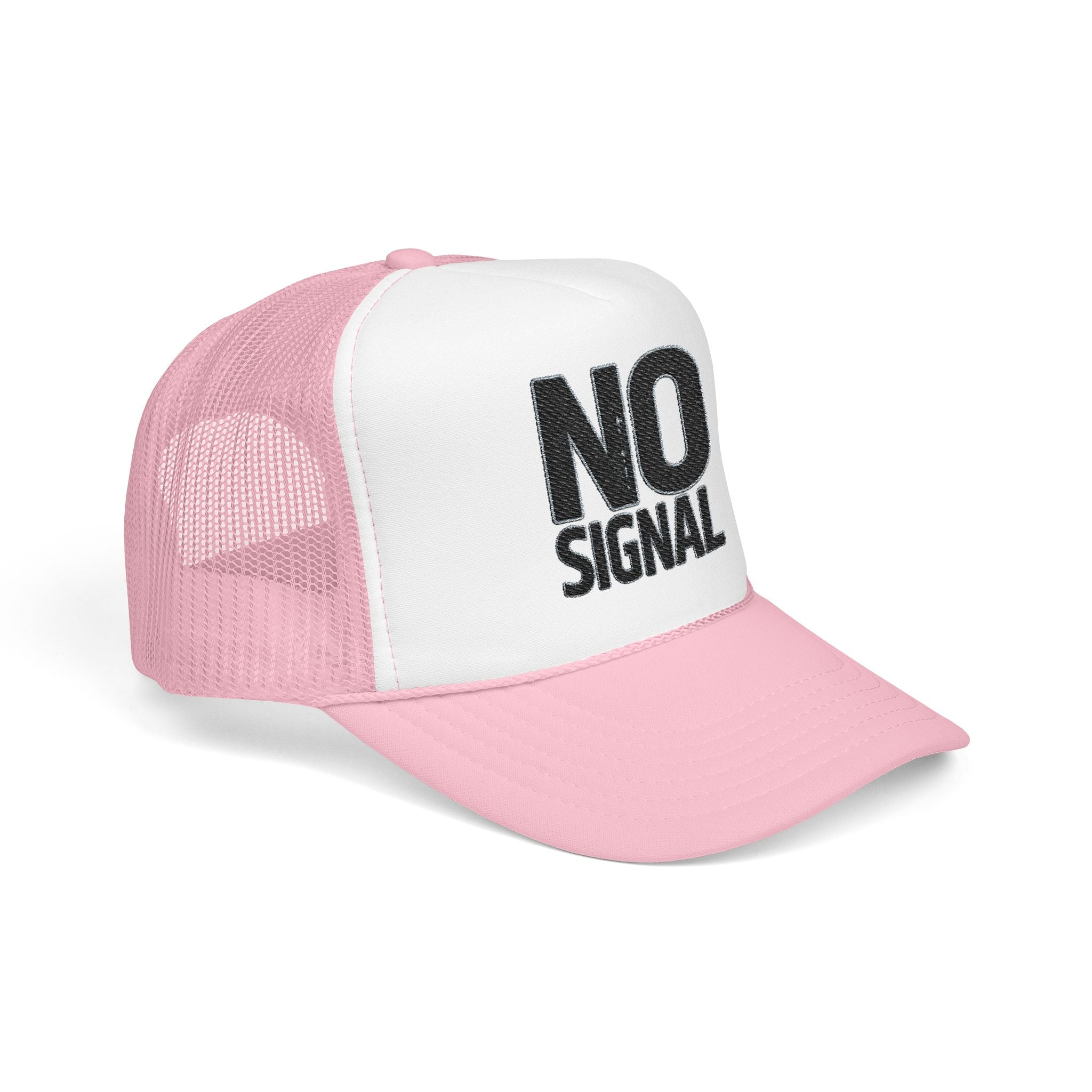 Trucker Hat — "NO SIGNAL" Distressed Foam Mesh Cap