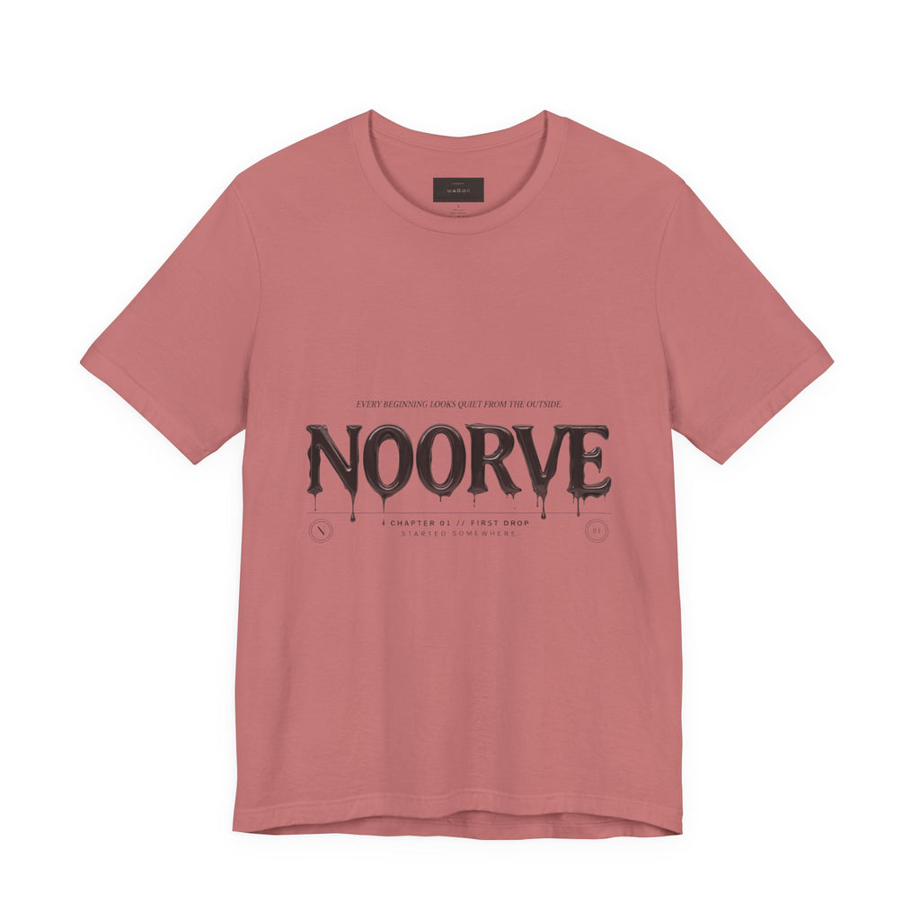 Noorve Drip Logo T-Shirt — Graphic White Tee with Gothic Dripping Text | Noorve | T-Shirt