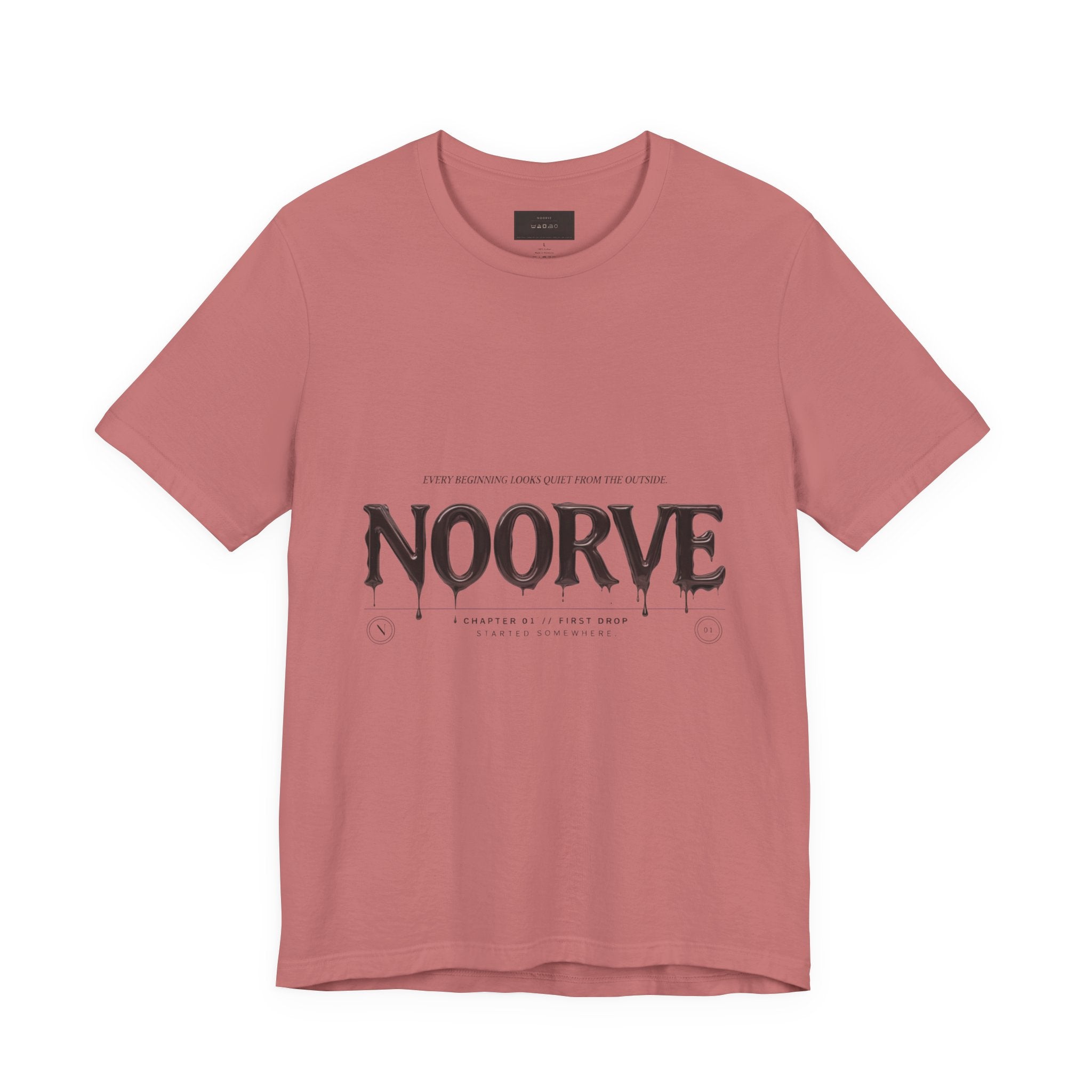 Noorve Drip Logo T-Shirt — Graphic White Tee with Gothic Dripping Text | Noorve | T-Shirt