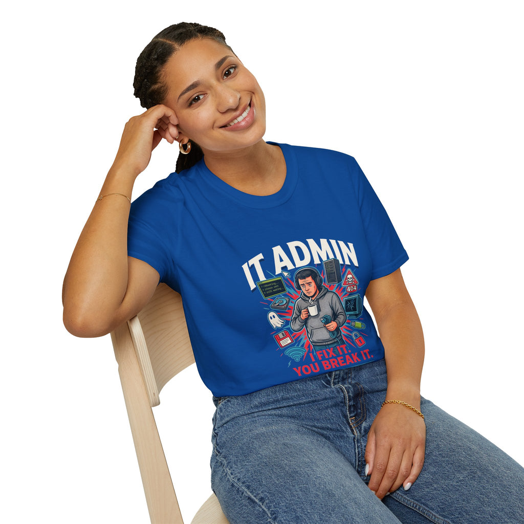 IT Admin T‑Shirt – "I Fix It If You Break It" Graphic Tee for Tech Professionals