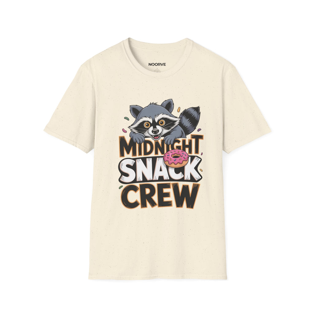 Midnight Snack Crew T-Shirt — Cute Raccoon Donut Tee