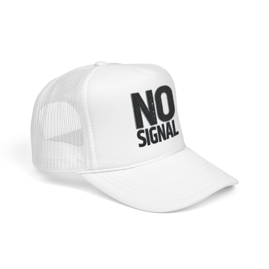Trucker Hat — "NO SIGNAL" Distressed Foam Mesh Cap