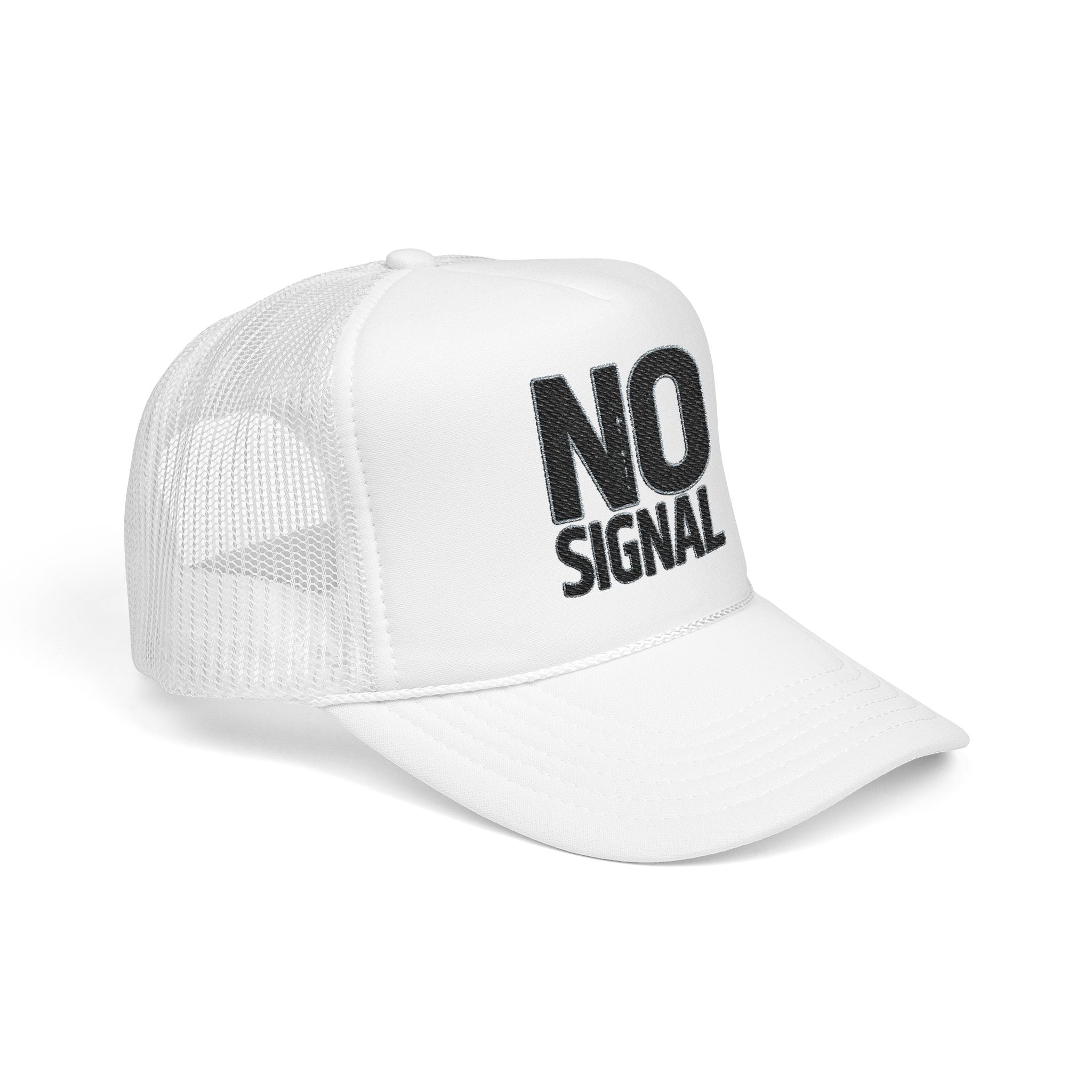 Trucker Hat — "NO SIGNAL" Distressed Foam Mesh Cap