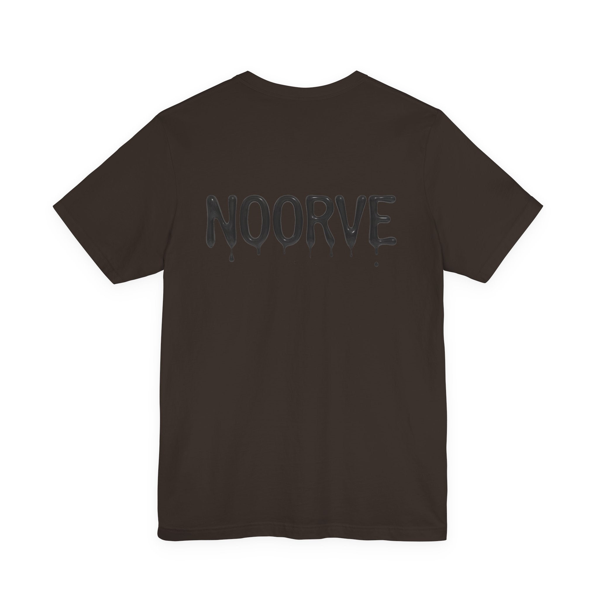 Noorve Drip Logo T-Shirt — Graphic White Tee with Gothic Dripping Text